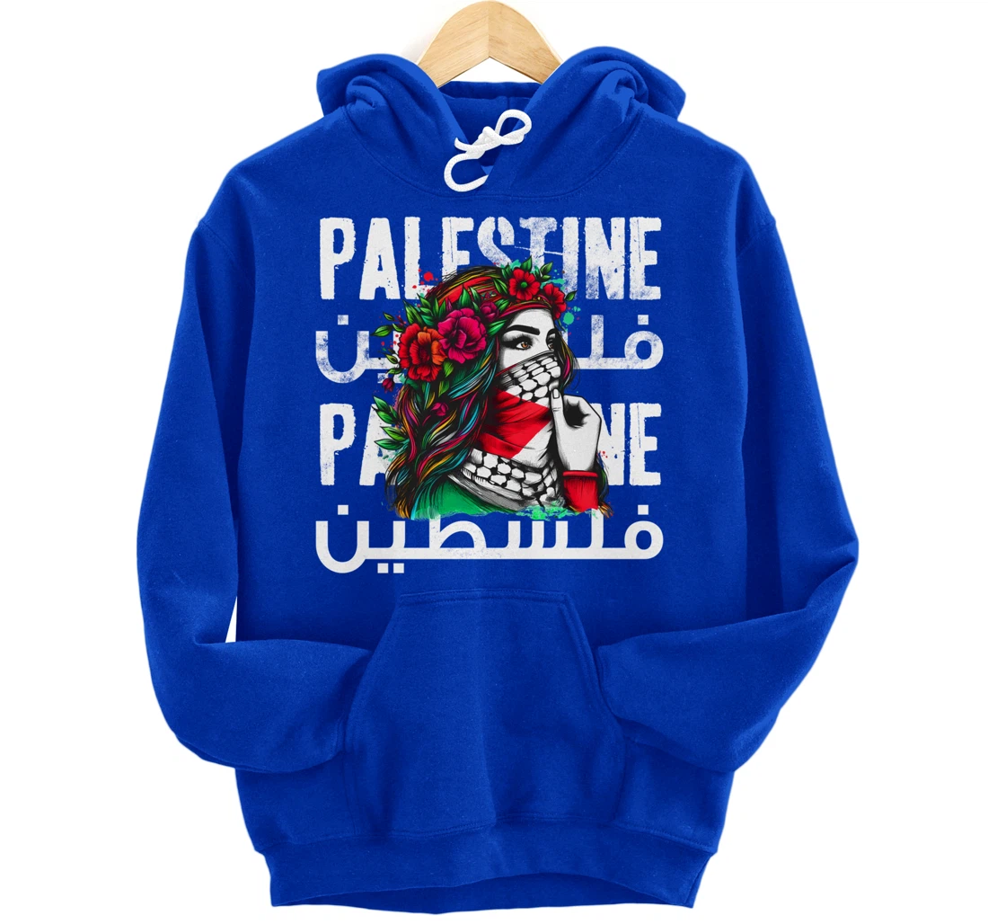 A Palestinian Girl With A Palestinian Bandana Palestine Pullover Hoodie