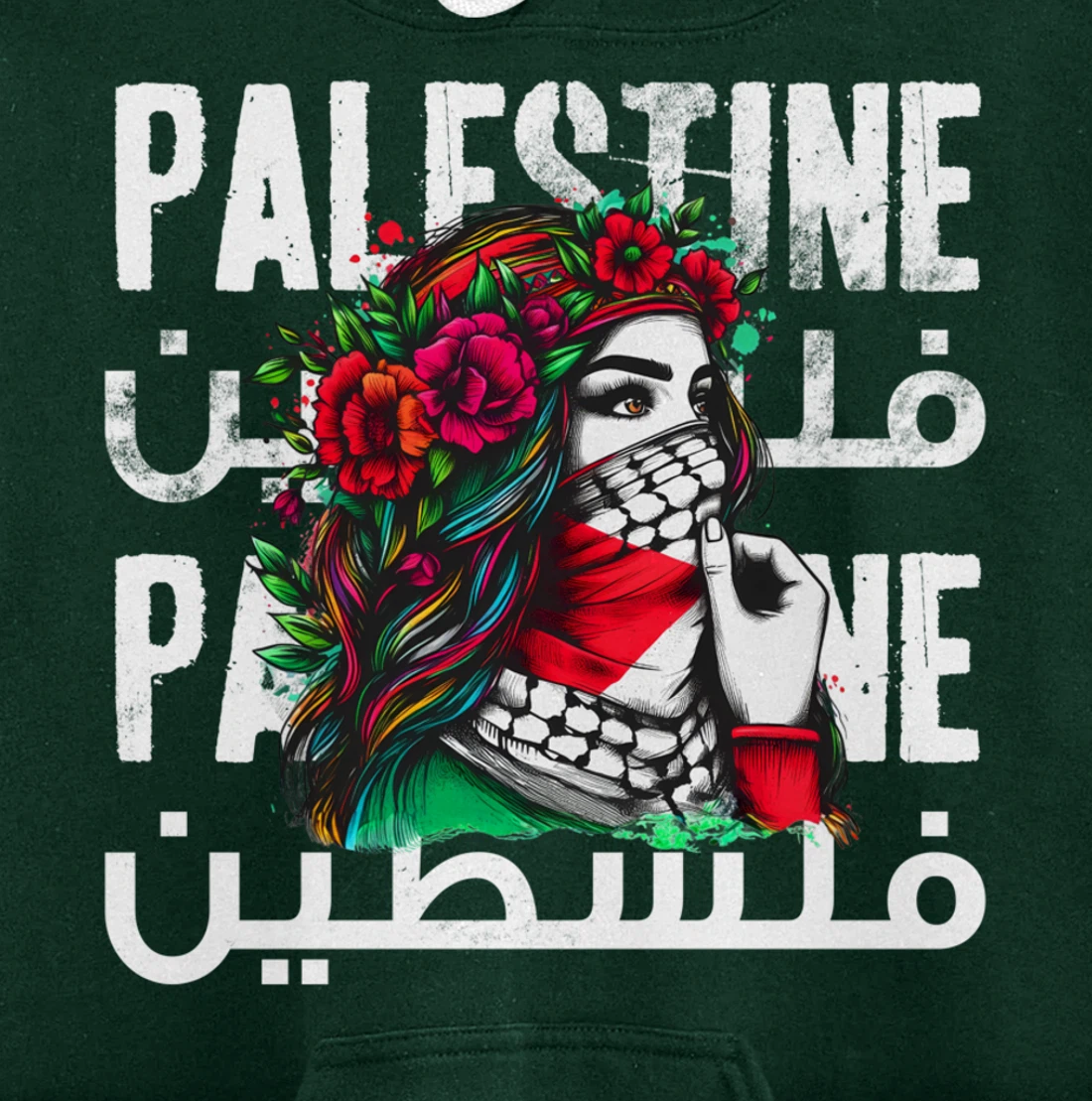 A Palestinian Girl With A Palestinian Bandana Palestine Pullover Hoodie