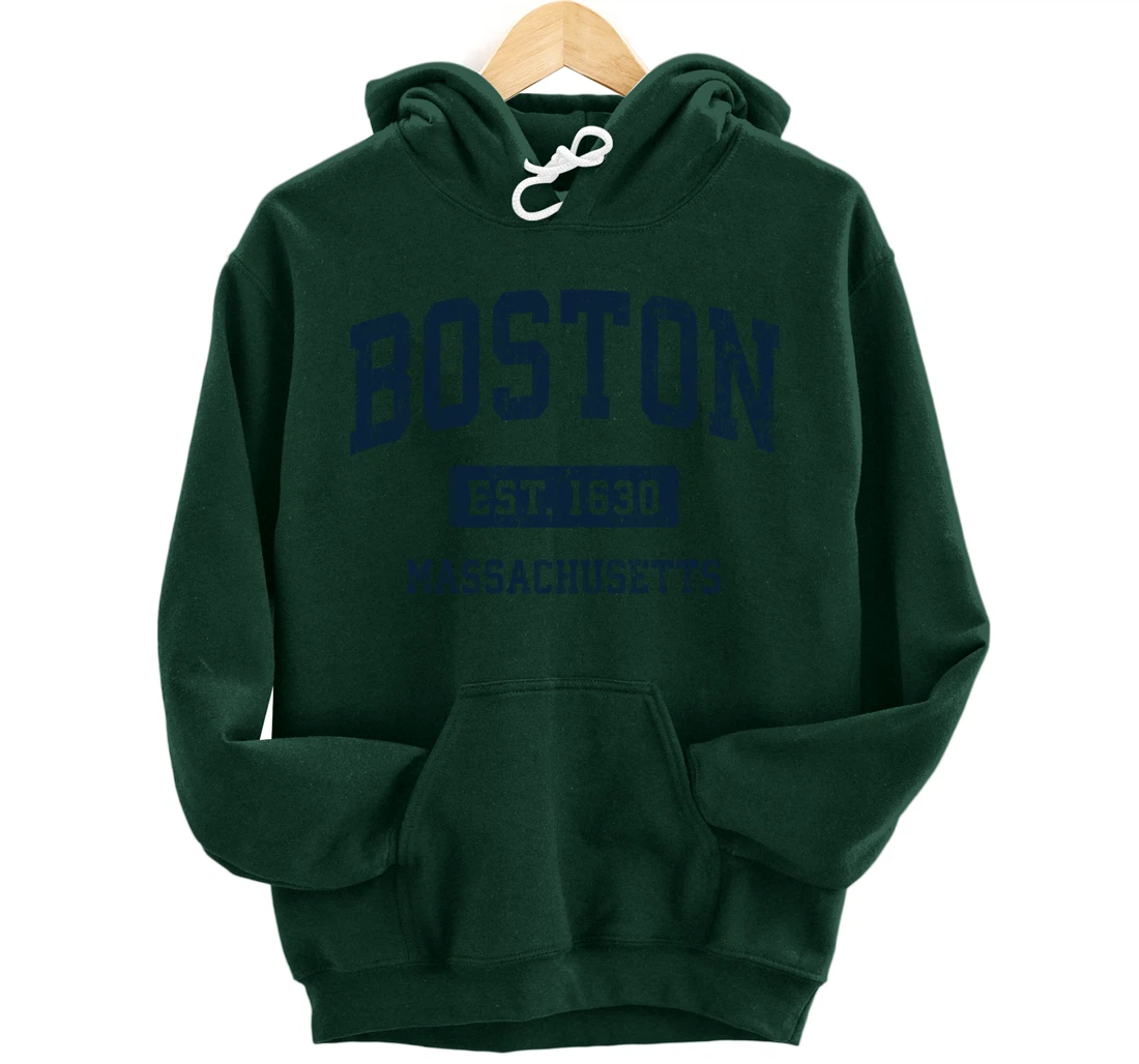 Boston Massachusetts MA Vintage Athletic Sports Design Pullover Hoodie