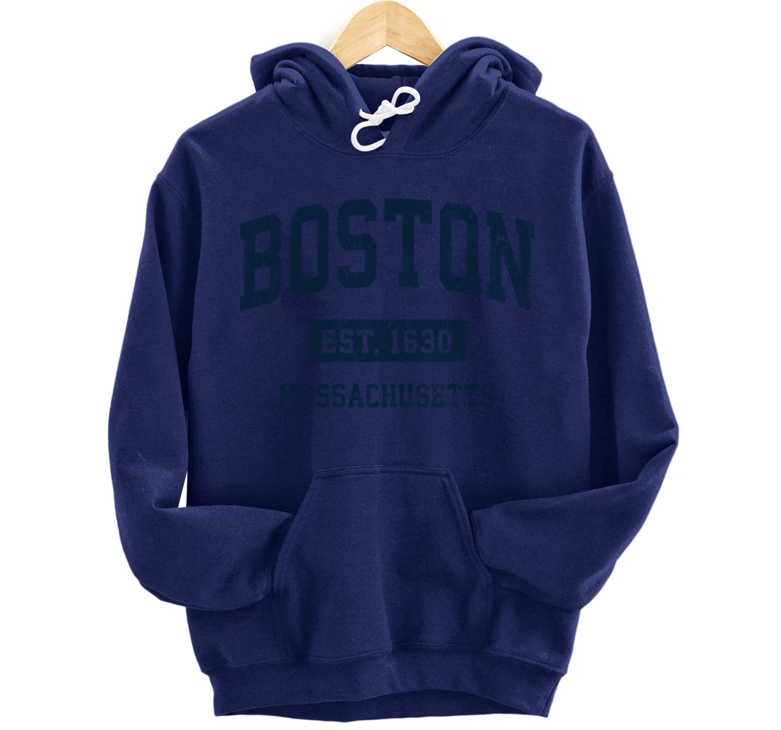 Boston Massachusetts MA Vintage Athletic Sports Design Pullover Hoodie