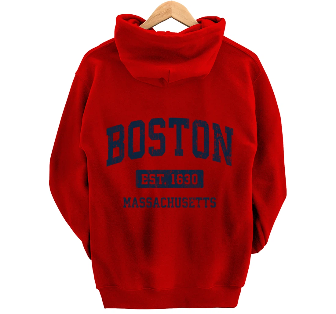 Boston Massachusetts MA Vintage Athletic Sports Design Pullover Hoodie