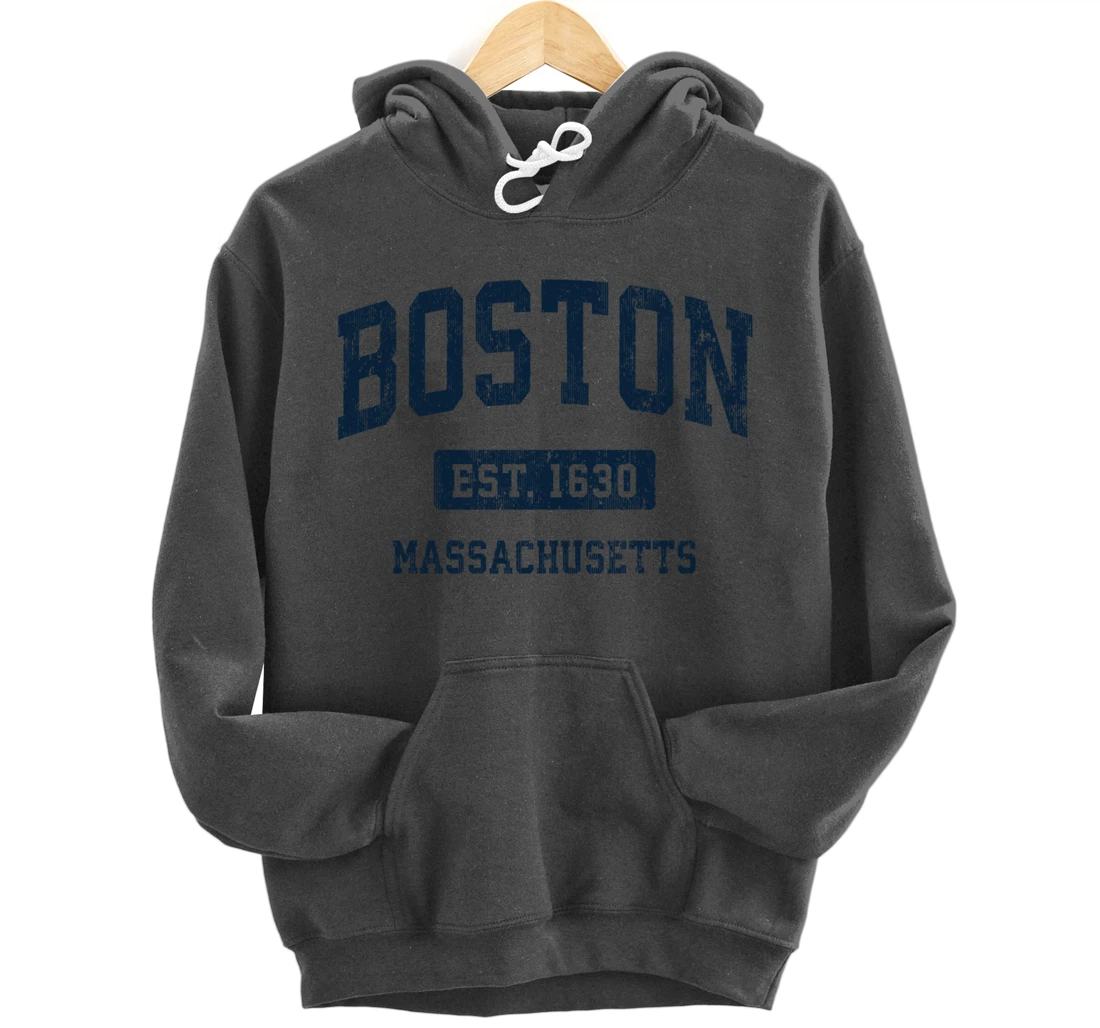 Boston Massachusetts MA Vintage Athletic Sports Design Pullover Hoodie