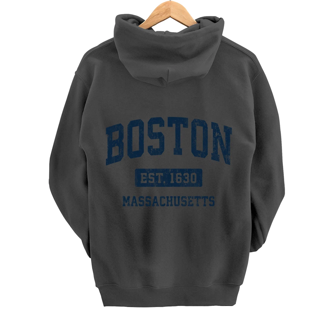 Boston Massachusetts MA Vintage Athletic Sports Design Pullover Hoodie
