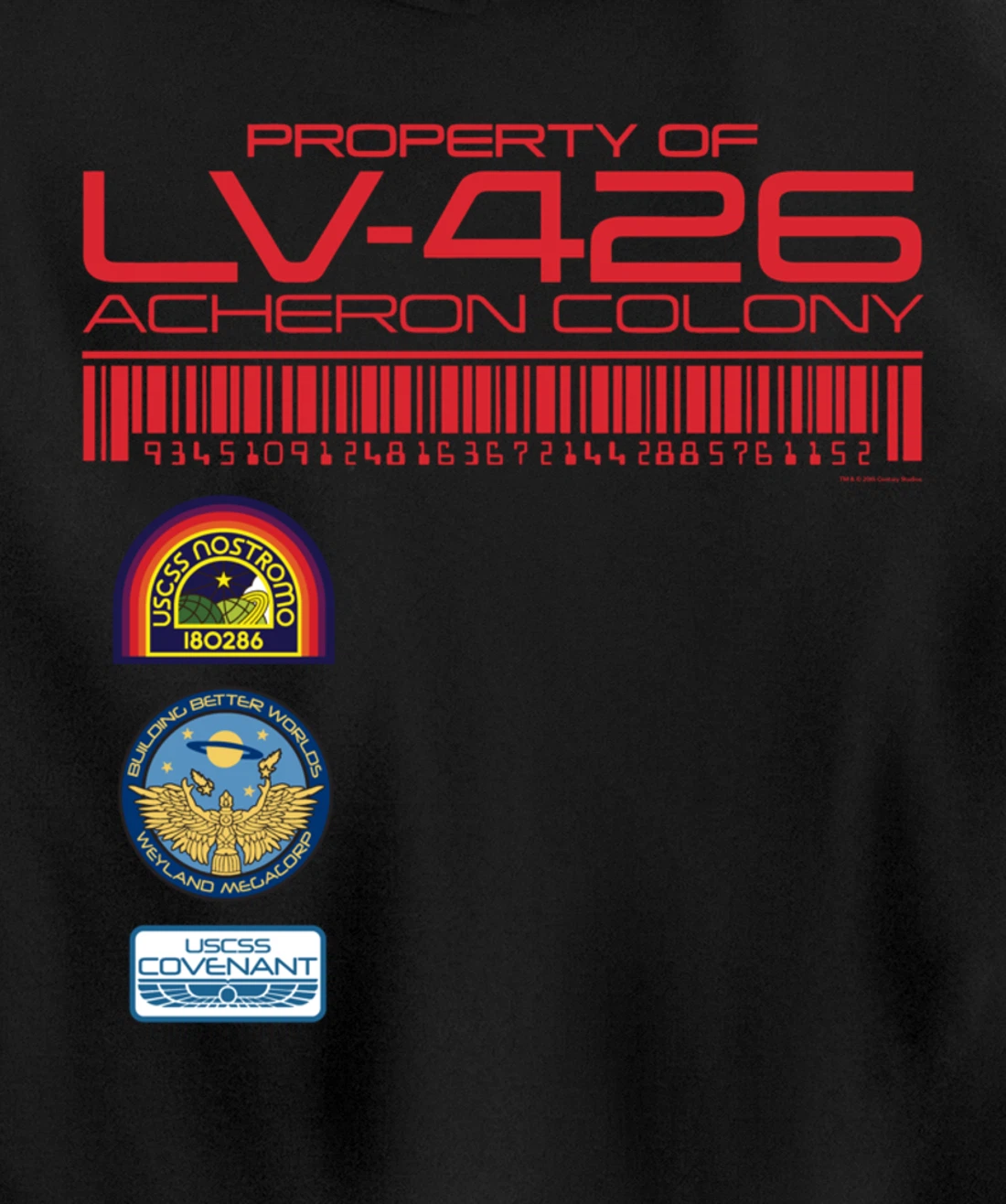 Alien 45th Anniversary Property of LV-426 Acheron Colony Pullover Hoodie