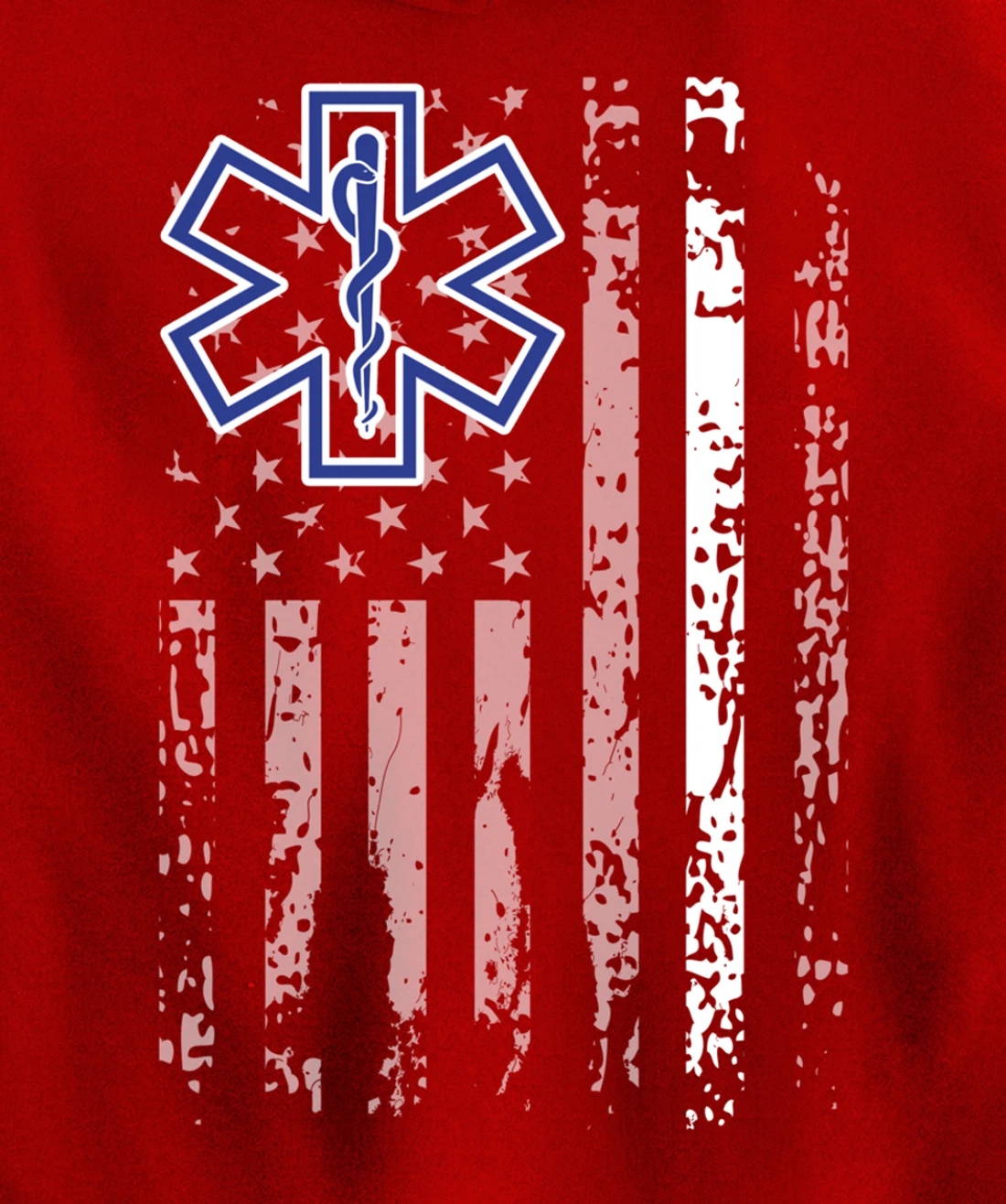 Thin White Line Hoodie EMS EMT Paramedic American Flag Gift Pullover Hoodie