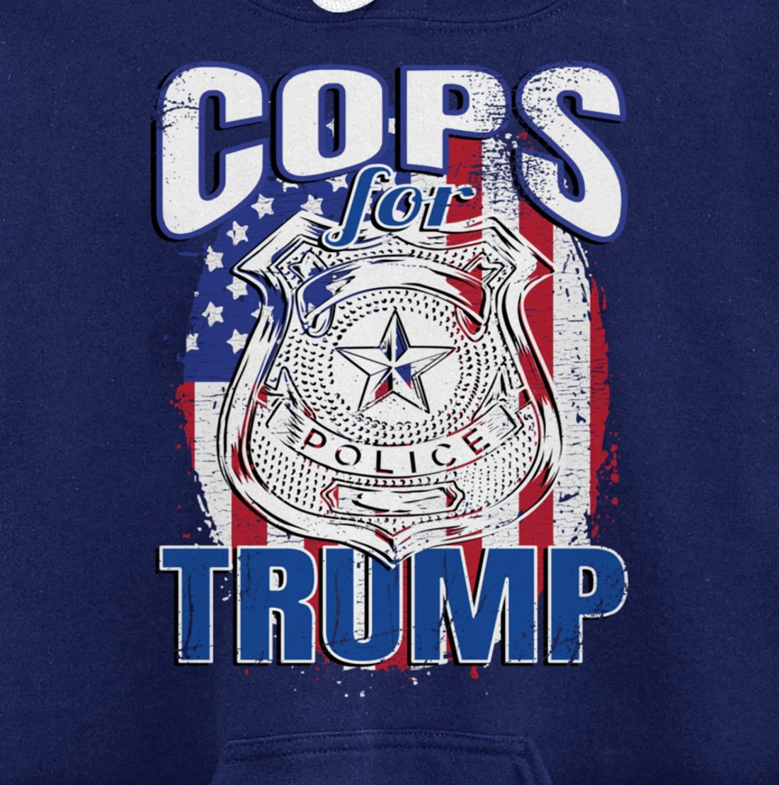 COPS FOR TRUMP Pro Police Pro Trump Blue Line Blue Lives Pullover Hoodie