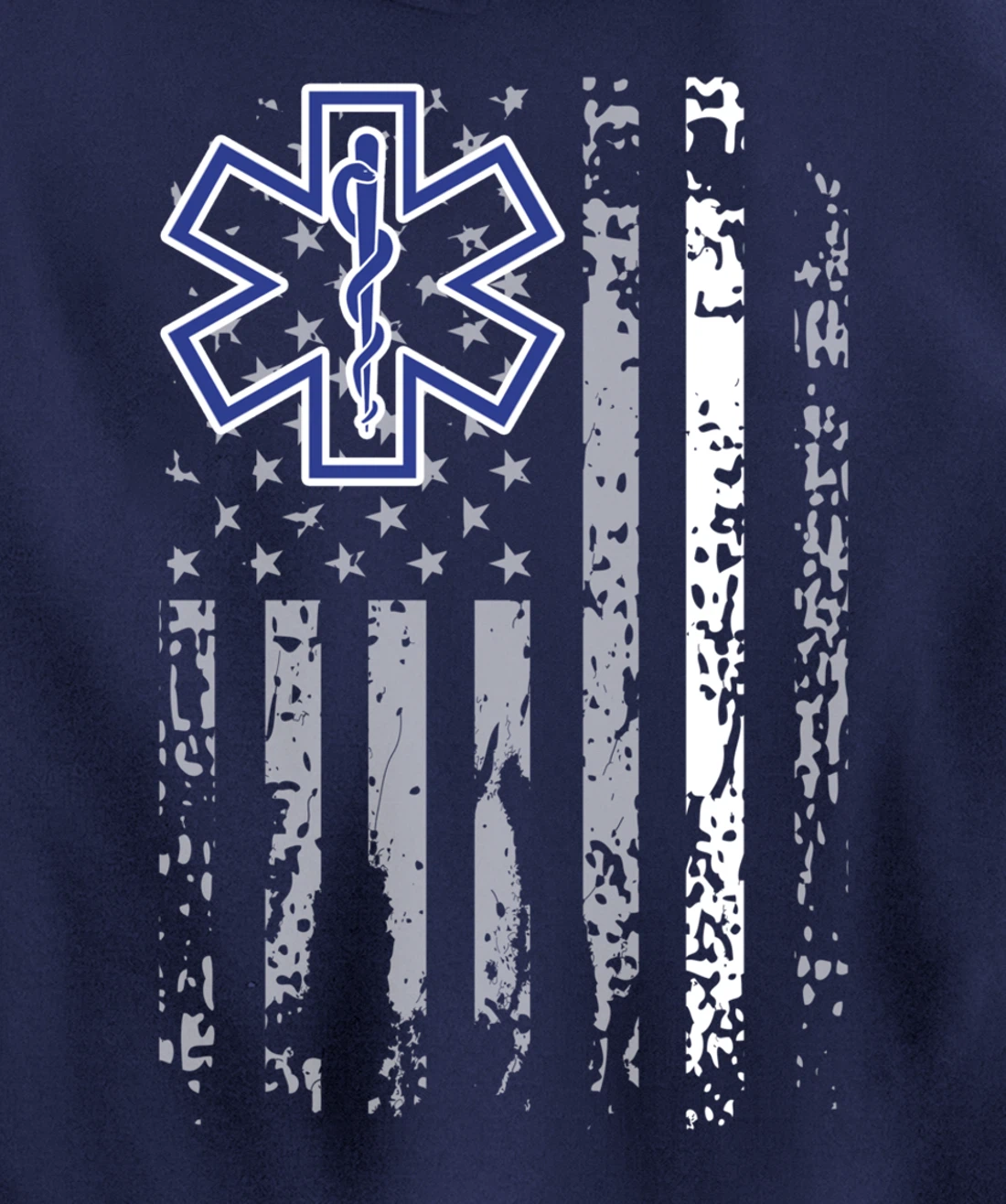 Thin White Line Hoodie EMS EMT Paramedic American Flag Gift Pullover Hoodie