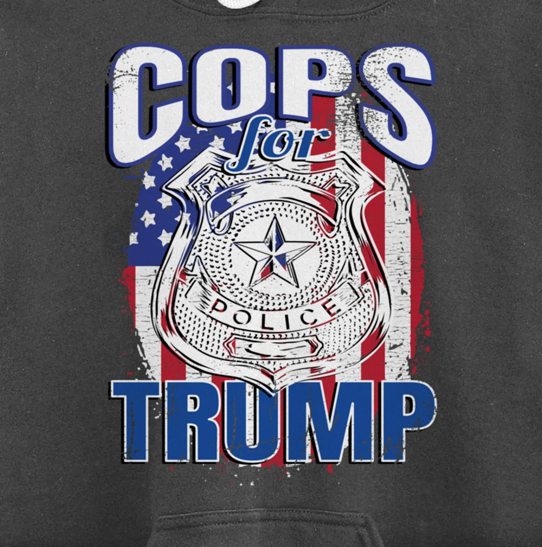 COPS FOR TRUMP Pro Police Pro Trump Blue Line Blue Lives Pullover Hoodie