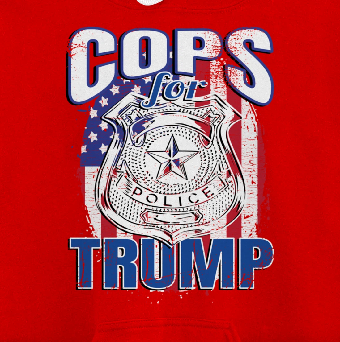 COPS FOR TRUMP Pro Police Pro Trump Blue Line Blue Lives Pullover Hoodie