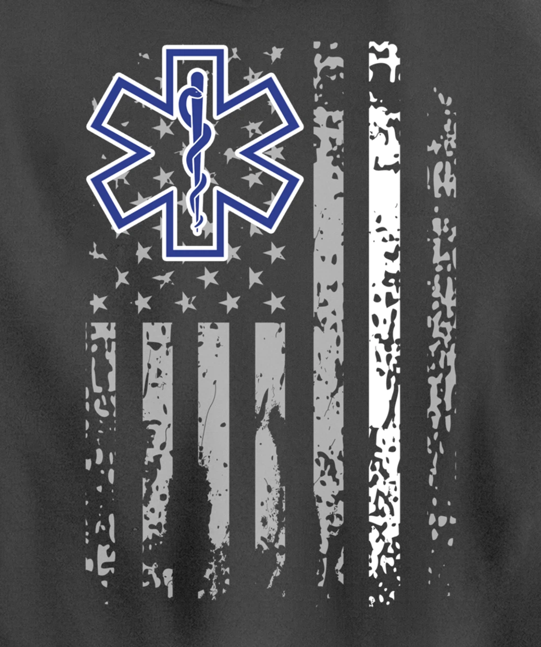 Thin White Line Hoodie EMS EMT Paramedic American Flag Gift Pullover Hoodie