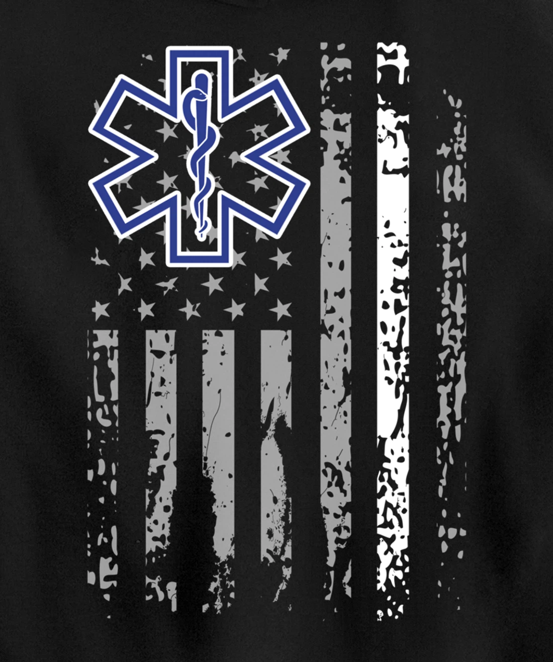 Thin White Line Hoodie EMS EMT Paramedic American Flag Gift Pullover Hoodie