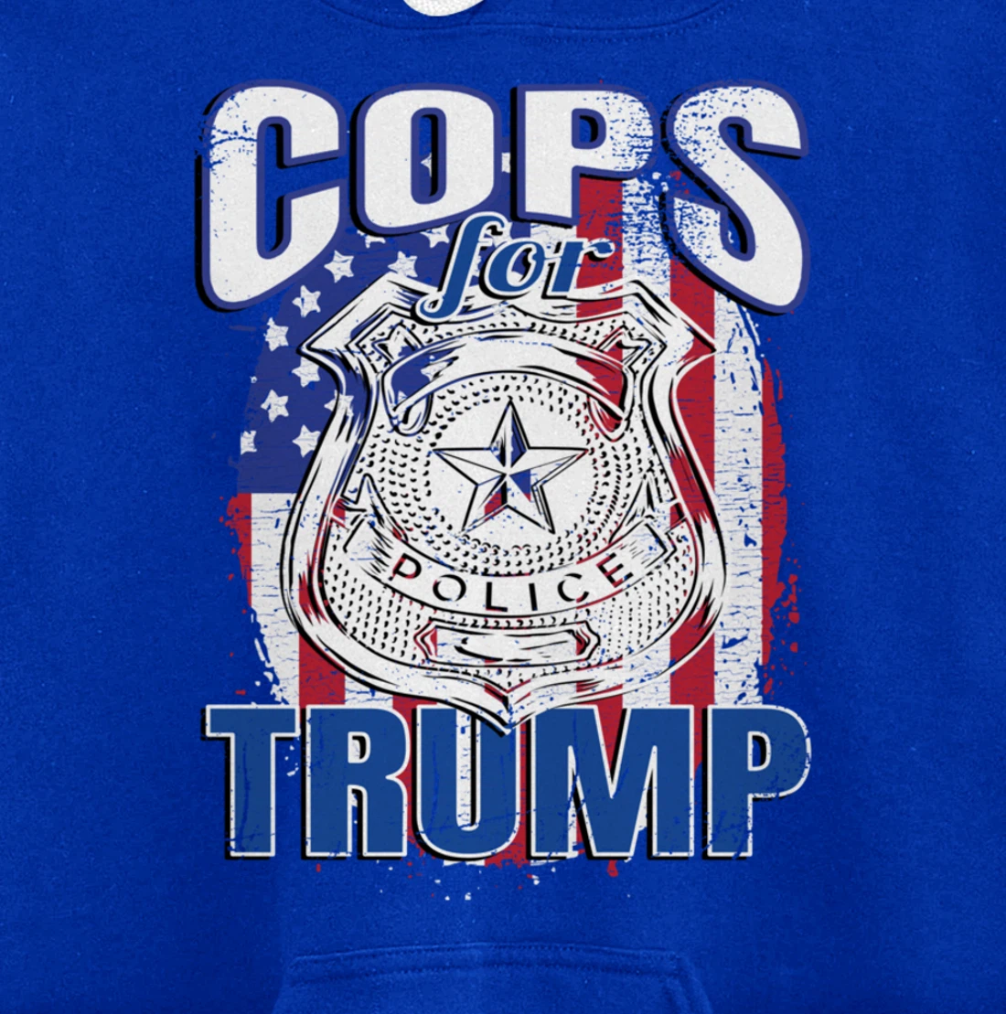 COPS FOR TRUMP Pro Police Pro Trump Blue Line Blue Lives Pullover Hoodie