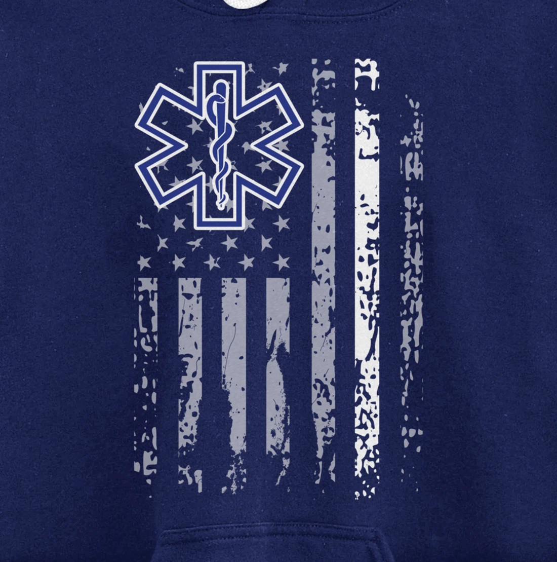 Thin White Line Hoodie EMS EMT Paramedic American Flag Gift Pullover Hoodie
