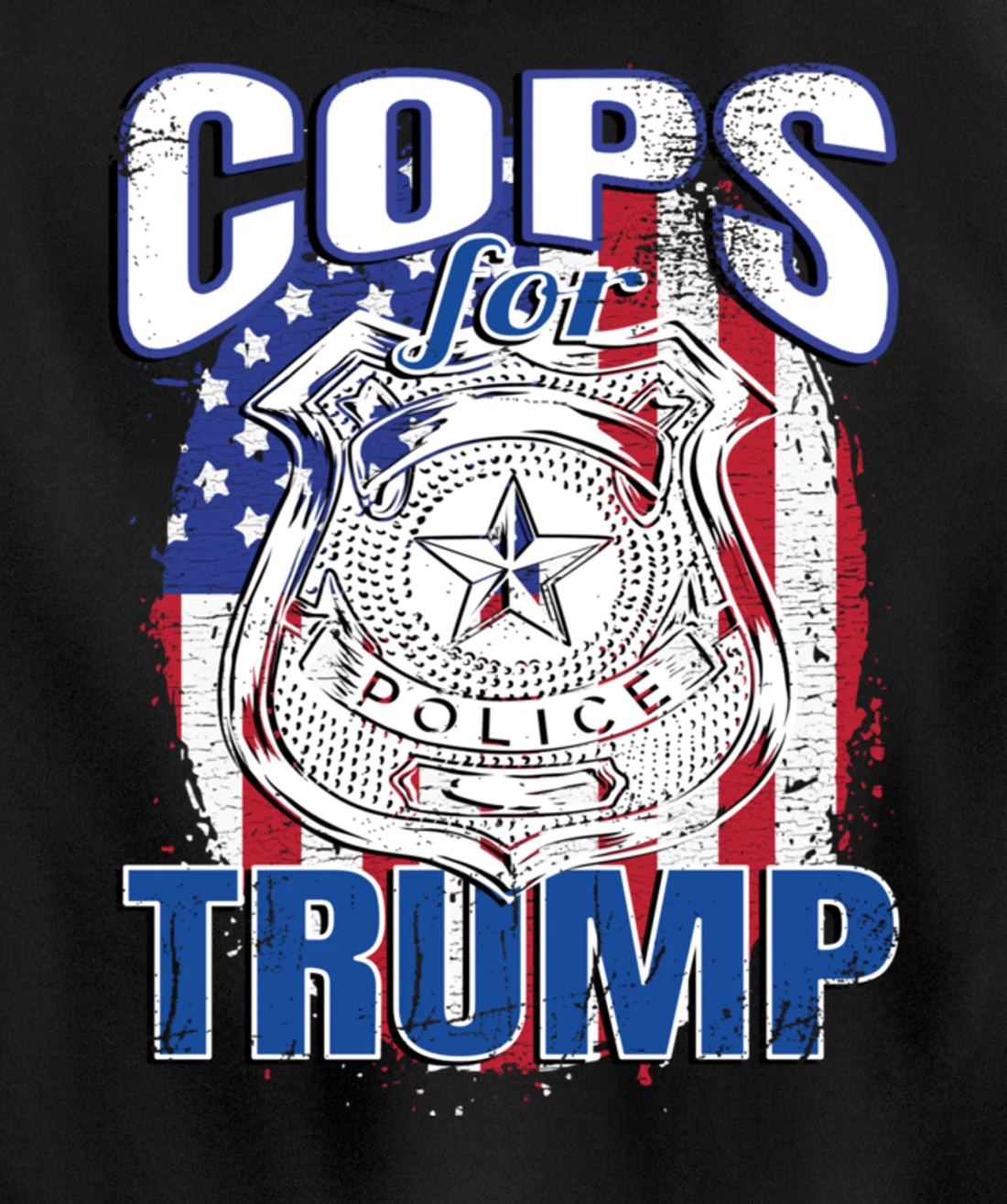 COPS FOR TRUMP Pro Police Pro Trump Blue Line Blue Lives Pullover Hoodie