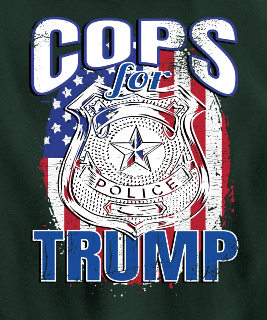 COPS FOR TRUMP Pro Police Pro Trump Blue Line Blue Lives Pullover Hoodie
