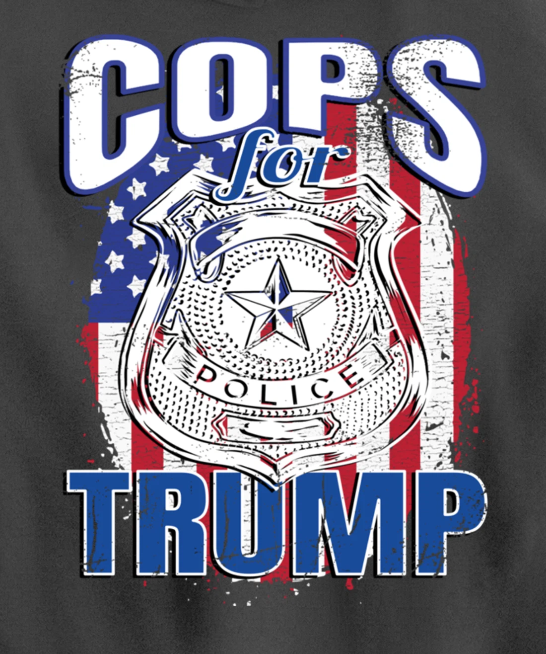 COPS FOR TRUMP Pro Police Pro Trump Blue Line Blue Lives Pullover Hoodie