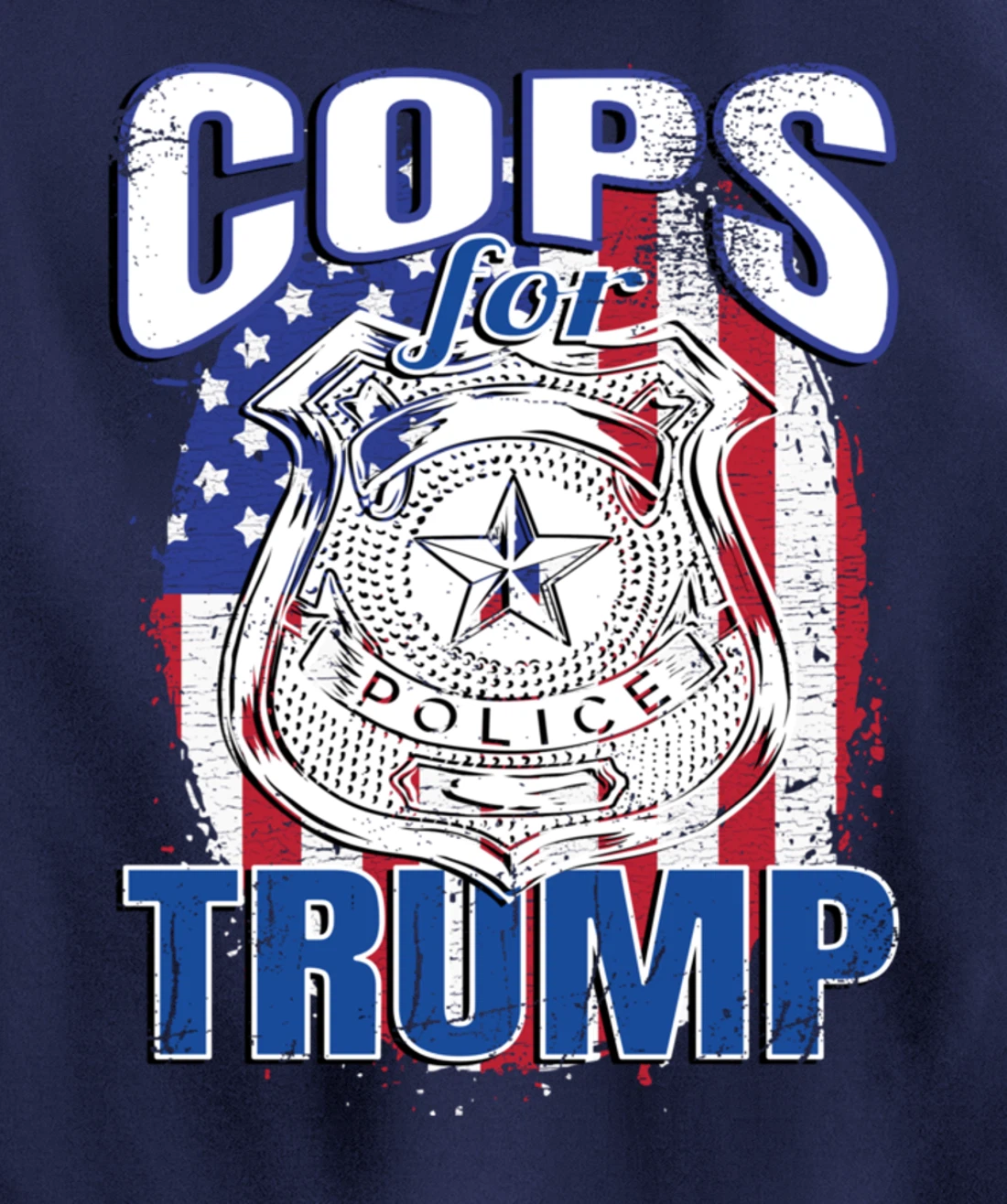 COPS FOR TRUMP Pro Police Pro Trump Blue Line Blue Lives Pullover Hoodie