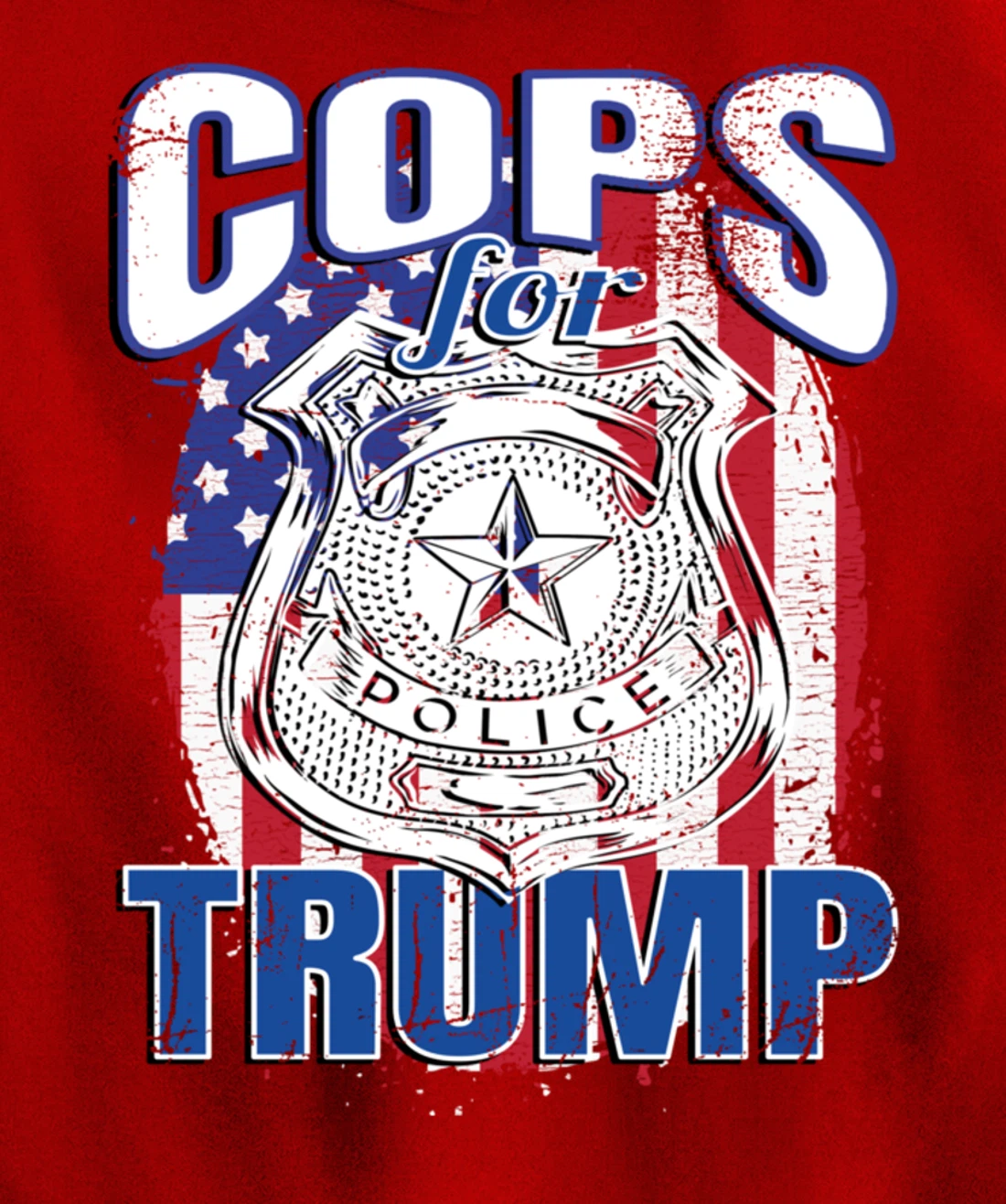 COPS FOR TRUMP Pro Police Pro Trump Blue Line Blue Lives Pullover Hoodie