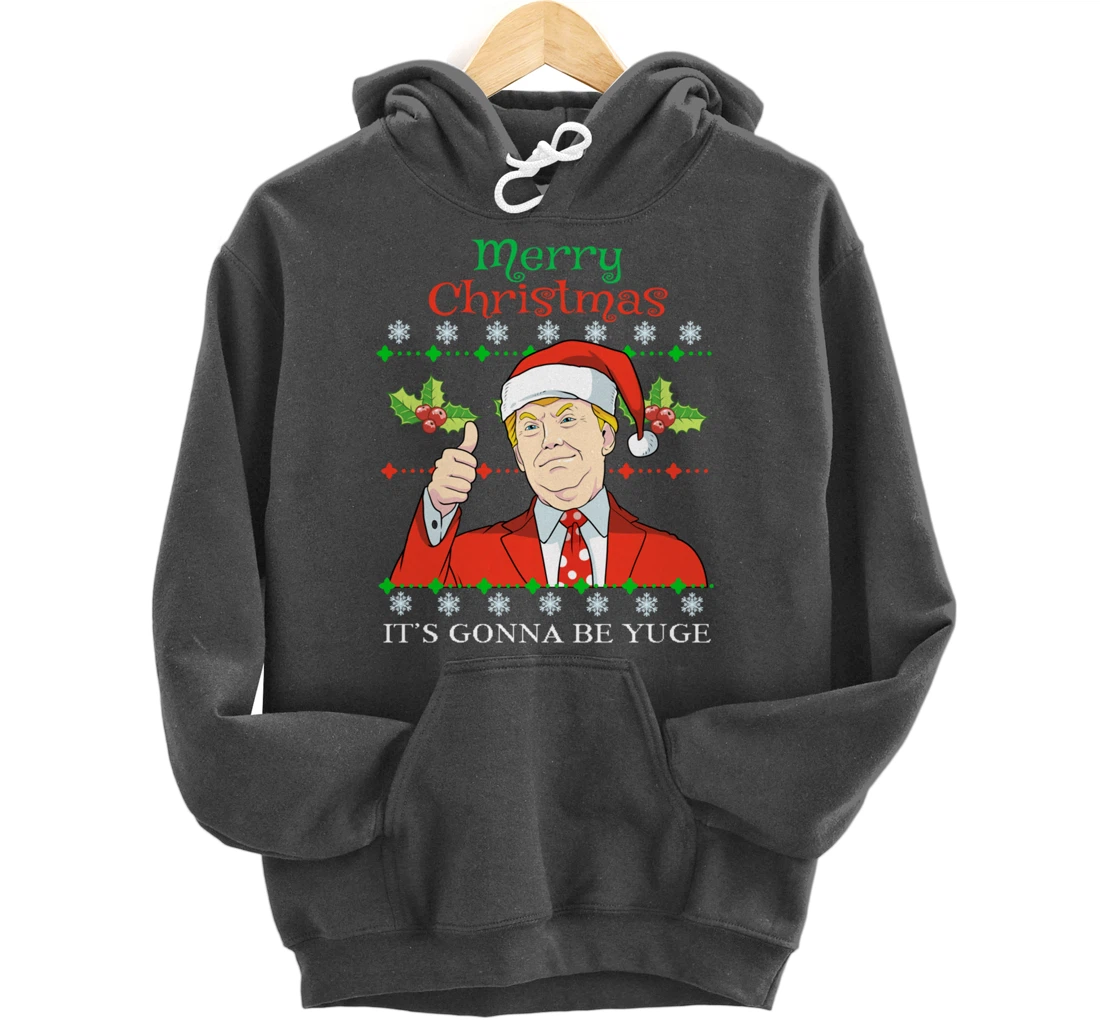 Donald Trump Christmas Print Merry Christmas Print Pullover Hoodie
