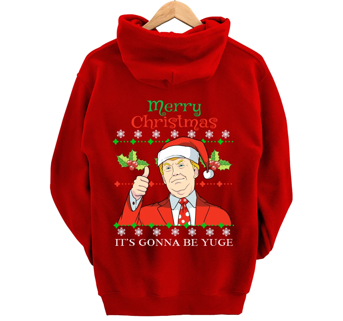 Donald Trump Christmas Print Merry Christmas Print Pullover Hoodie