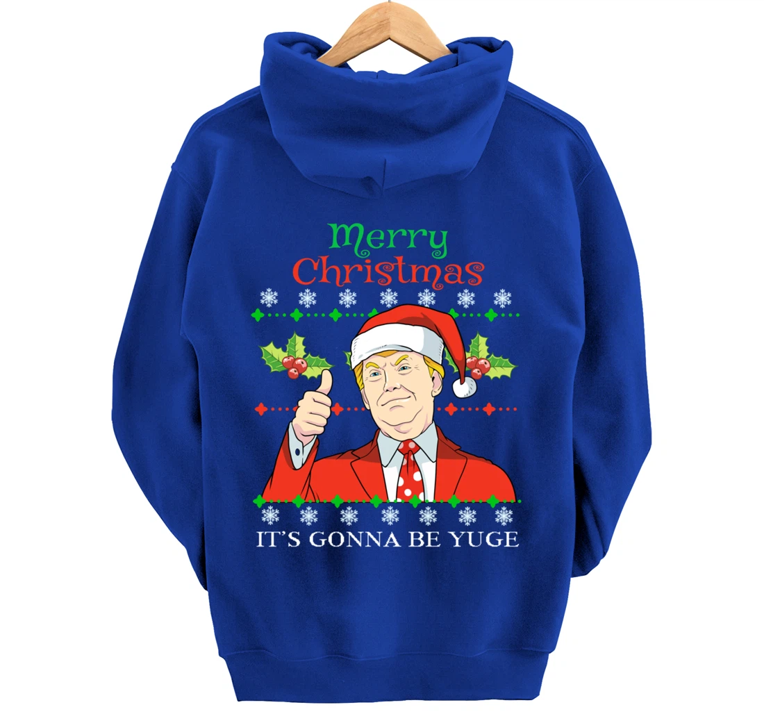 Donald Trump Christmas Print Merry Christmas Print Pullover Hoodie