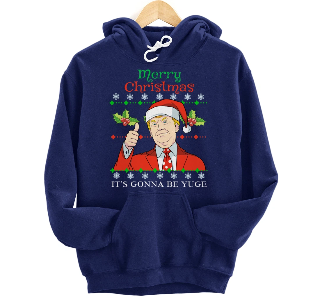 Donald Trump Christmas Print Merry Christmas Print Pullover Hoodie