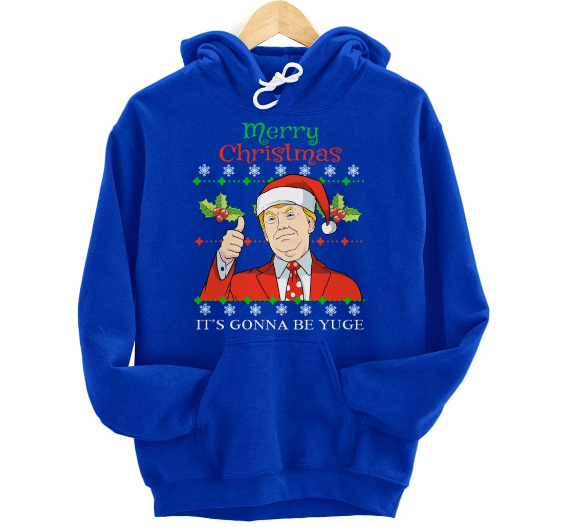 Donald Trump Christmas Print Merry Christmas Print Pullover Hoodie