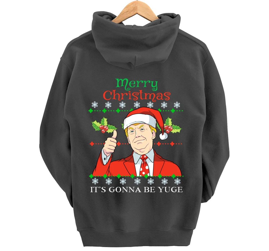 Donald Trump Christmas Print Merry Christmas Print Pullover Hoodie