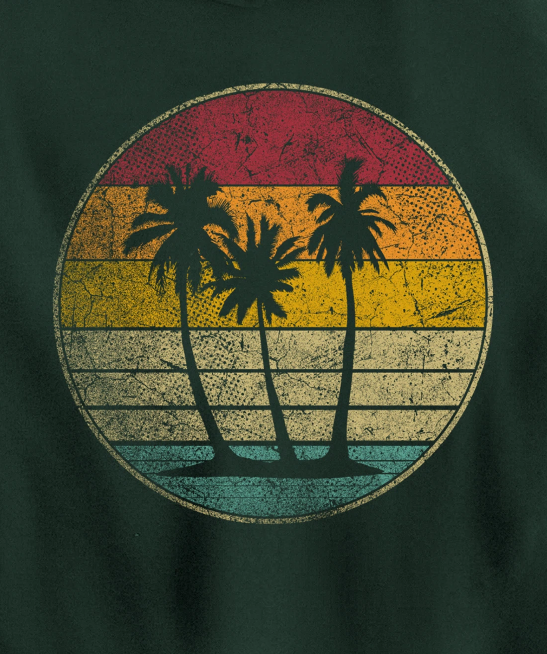 Tropical Beach Vintage Retro Style 70s 80s Pullover Hoodie