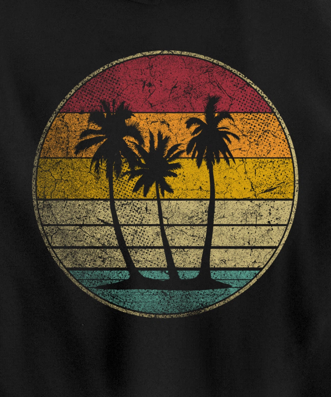 Tropical Beach Vintage Retro Style 70s 80s Pullover Hoodie