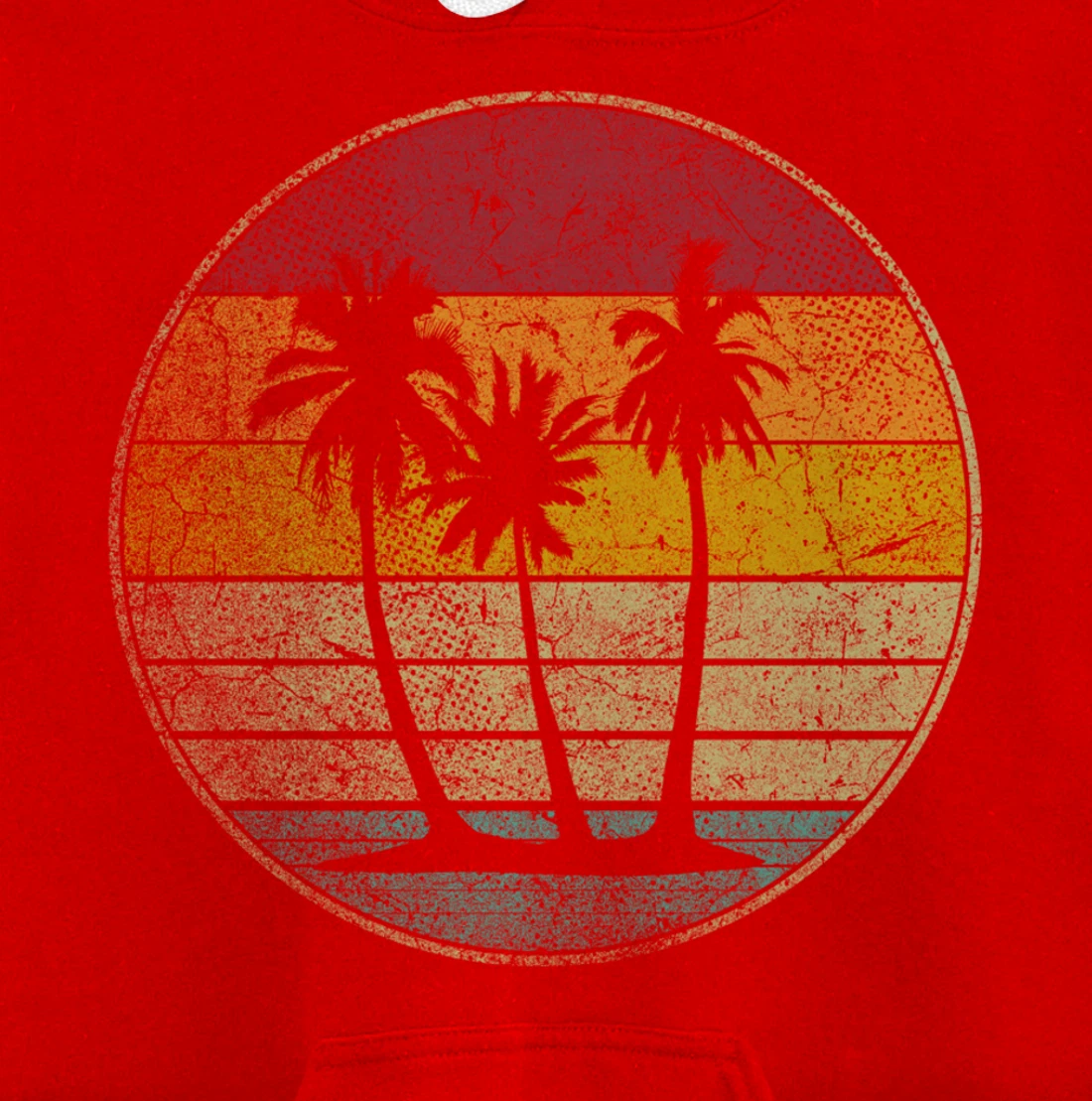 Tropical Beach Vintage Retro Style 70s 80s Pullover Hoodie
