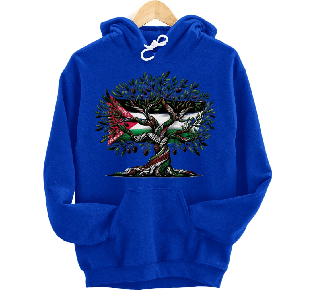Palestine Olive Tree With Flag Pullover Hoodie