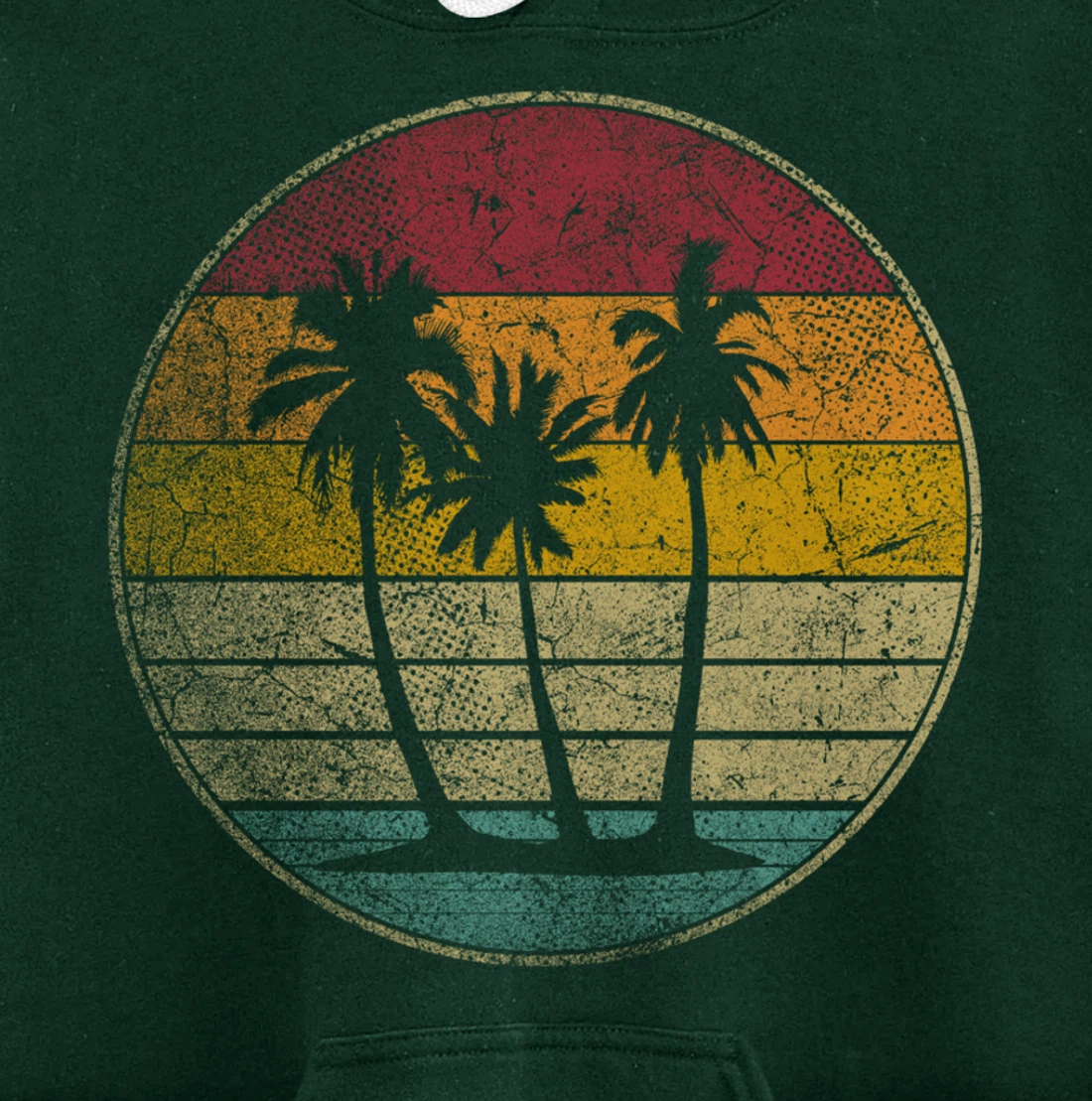Tropical Beach Vintage Retro Style 70s 80s Pullover Hoodie