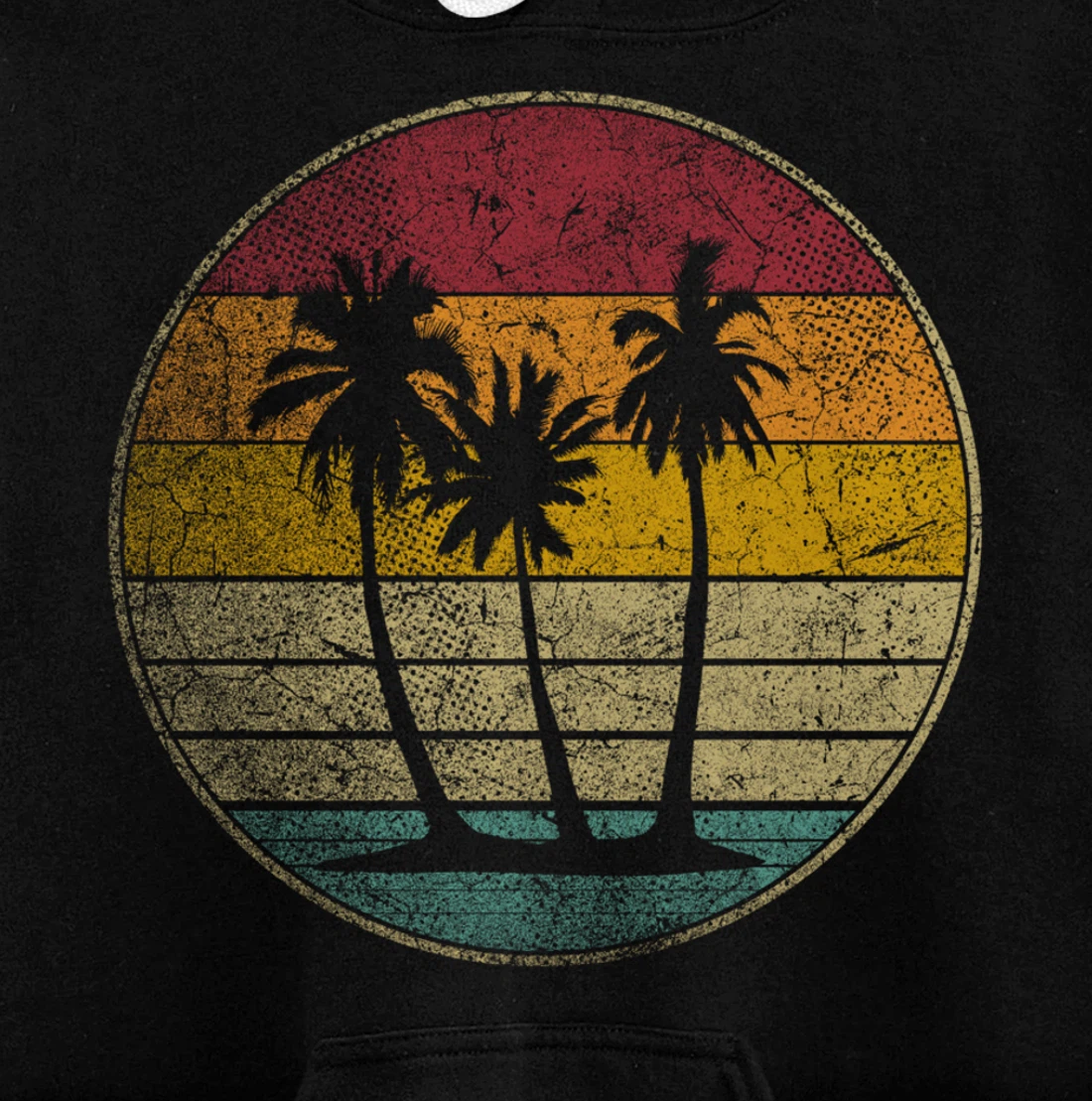 Tropical Beach Vintage Retro Style 70s 80s Pullover Hoodie