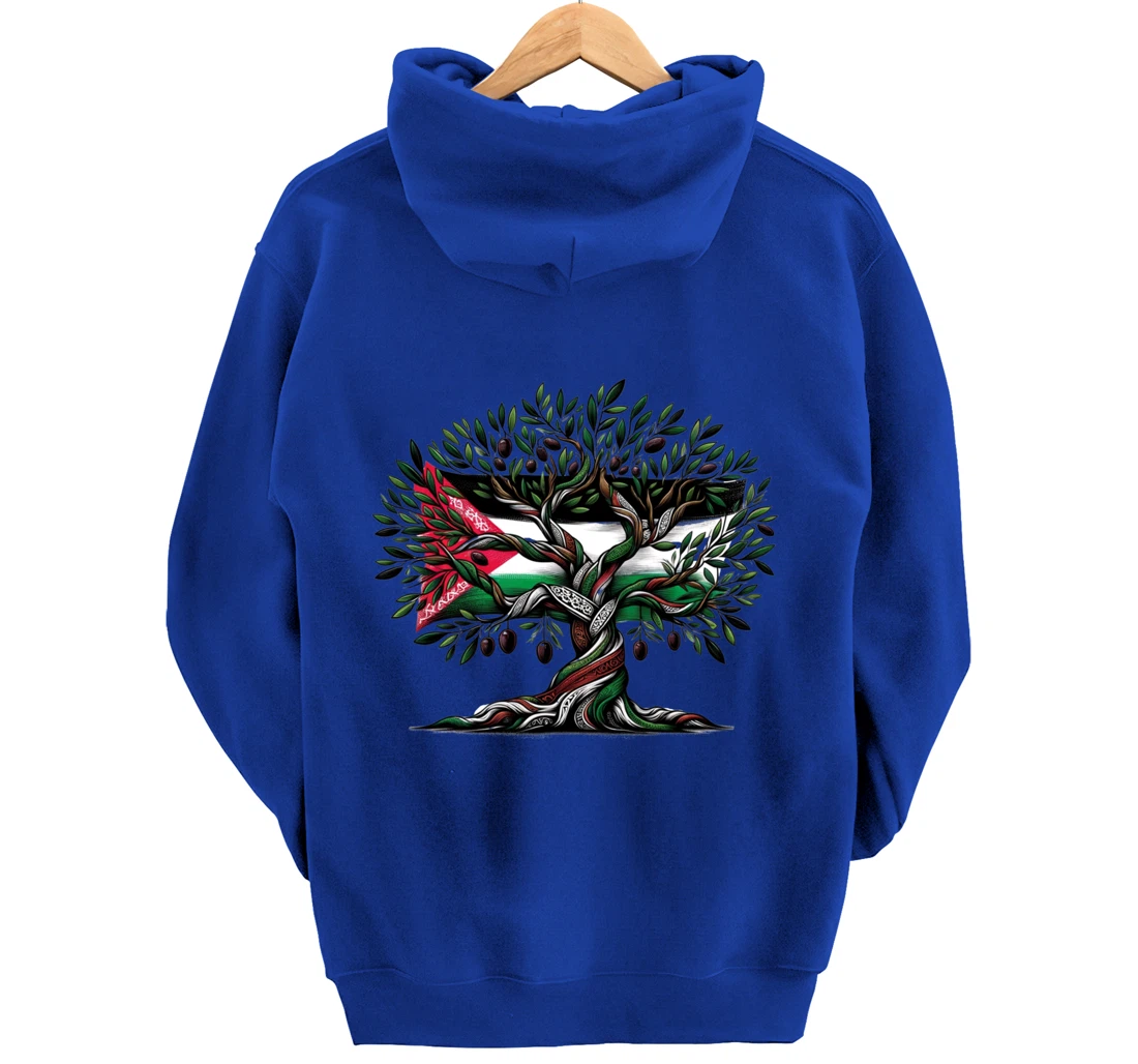 Palestine Olive Tree With Flag Pullover Hoodie