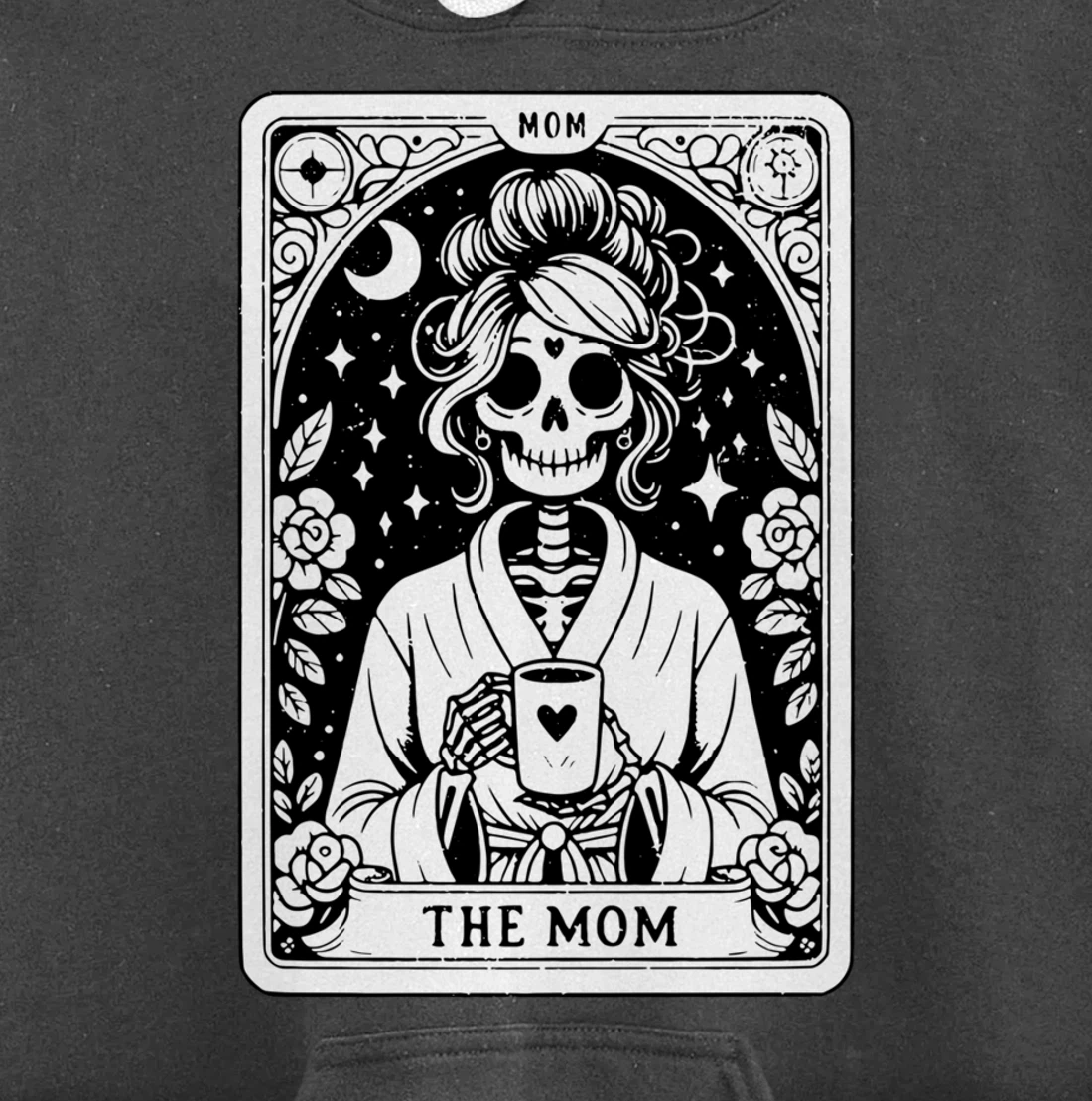 The Mom, Tarot Card, Skeleton Mom, Celestial Mama - On Back Pullover Hoodie