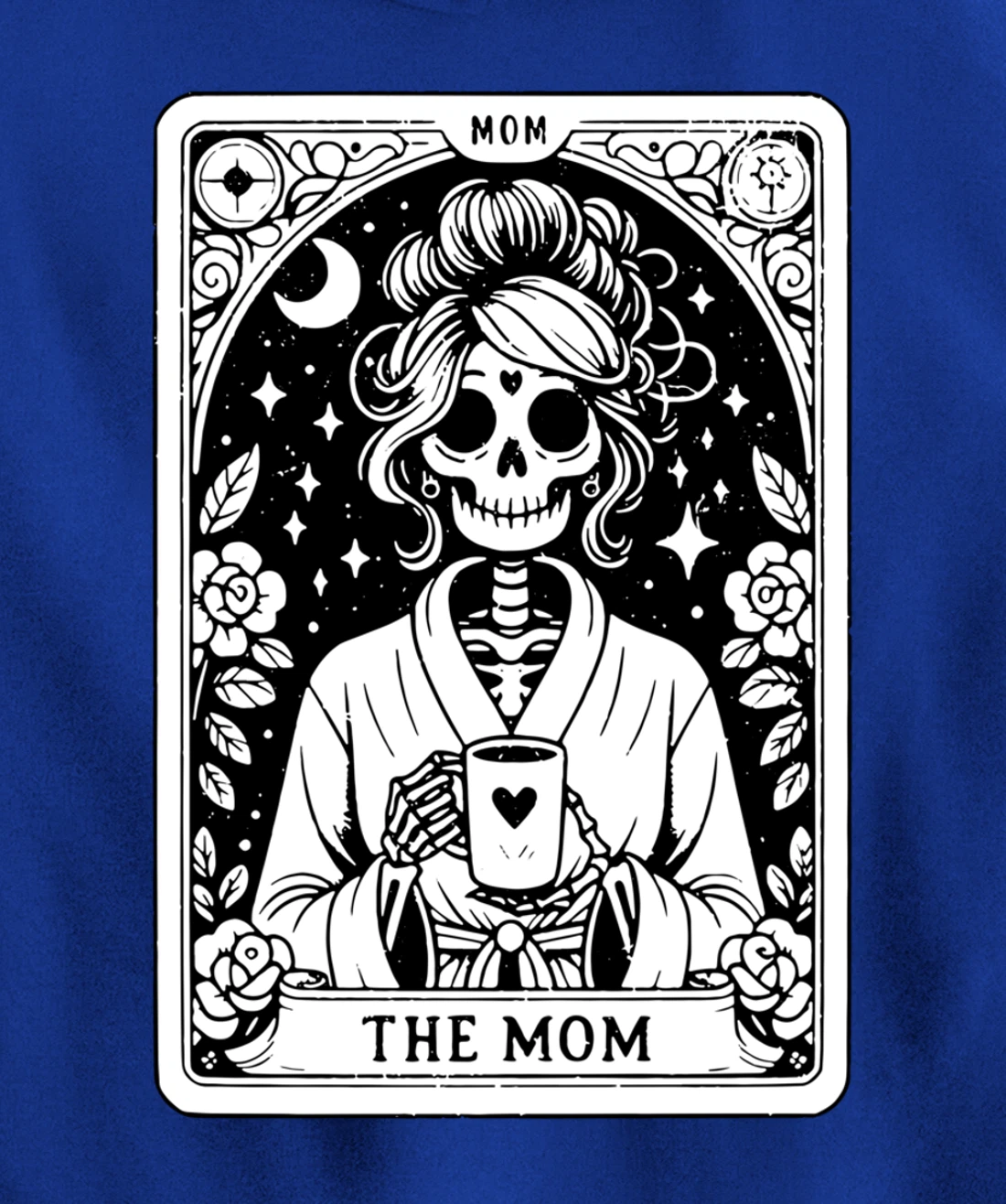 The Mom, Tarot Card, Skeleton Mom, Celestial Mama - On Back Pullover Hoodie