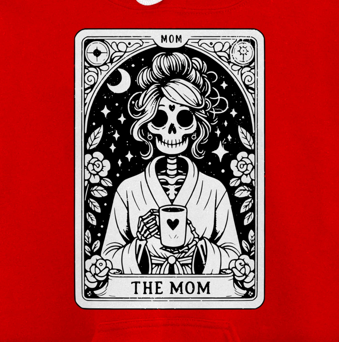 The Mom, Tarot Card, Skeleton Mom, Celestial Mama - On Back Pullover Hoodie