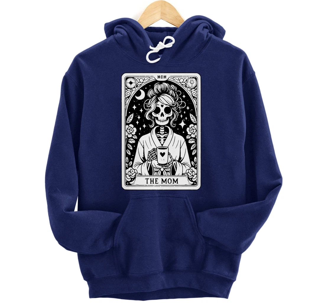 The Mom, Tarot Card, Skeleton Mom, Celestial Mama - On Back Pullover Hoodie