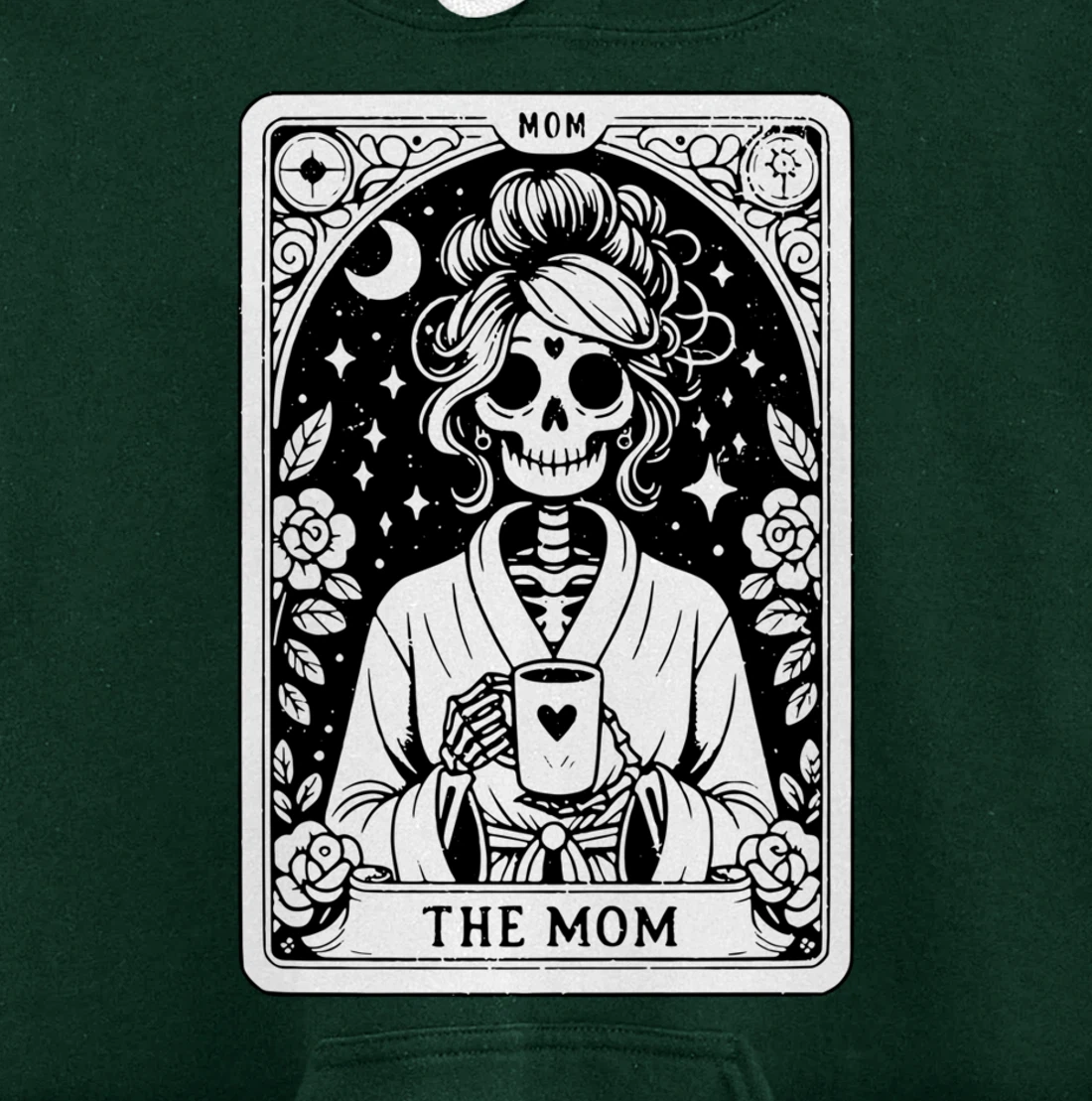 The Mom, Tarot Card, Skeleton Mom, Celestial Mama - On Back Pullover Hoodie