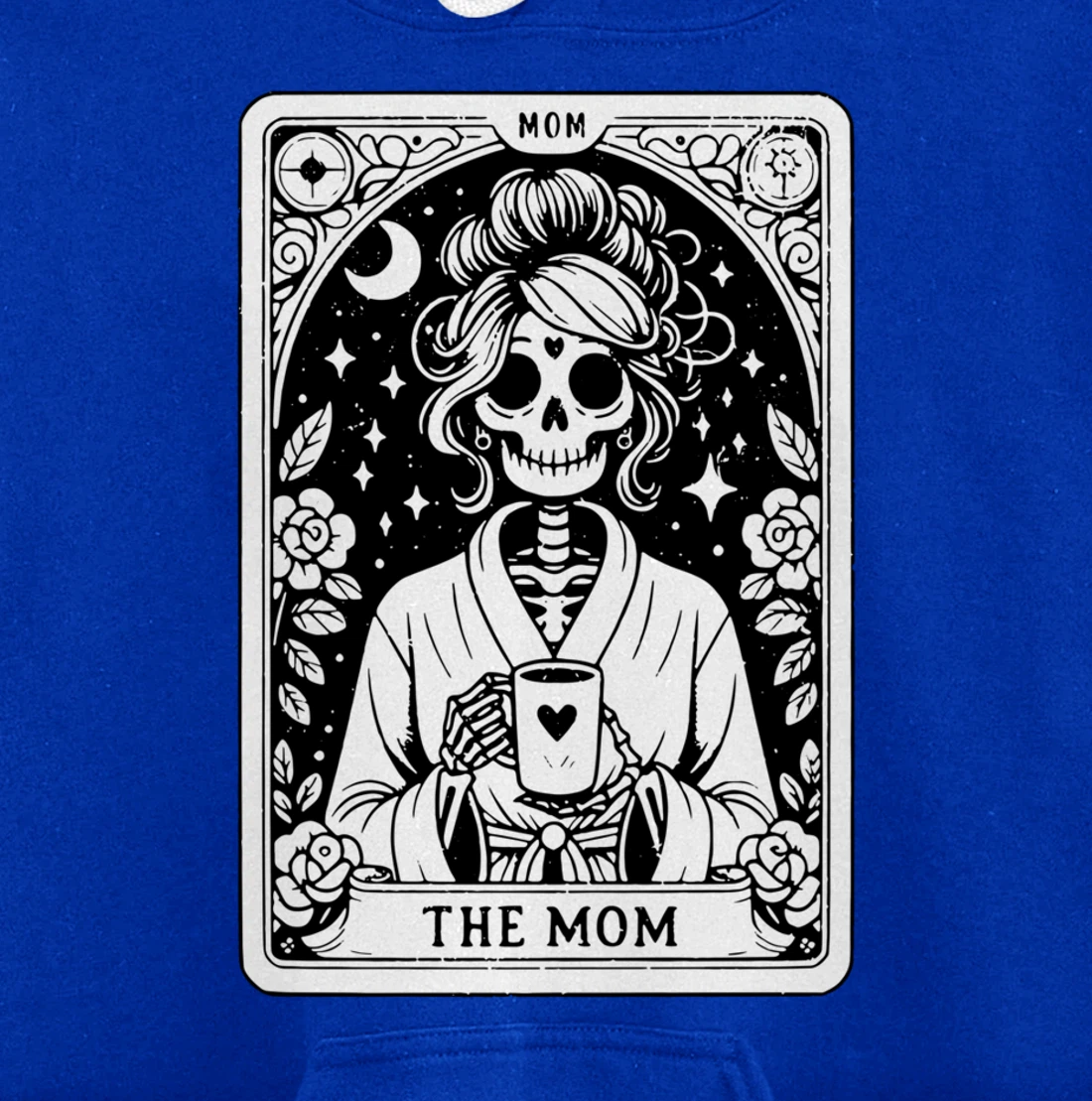 The Mom, Tarot Card, Skeleton Mom, Celestial Mama - On Back Pullover Hoodie