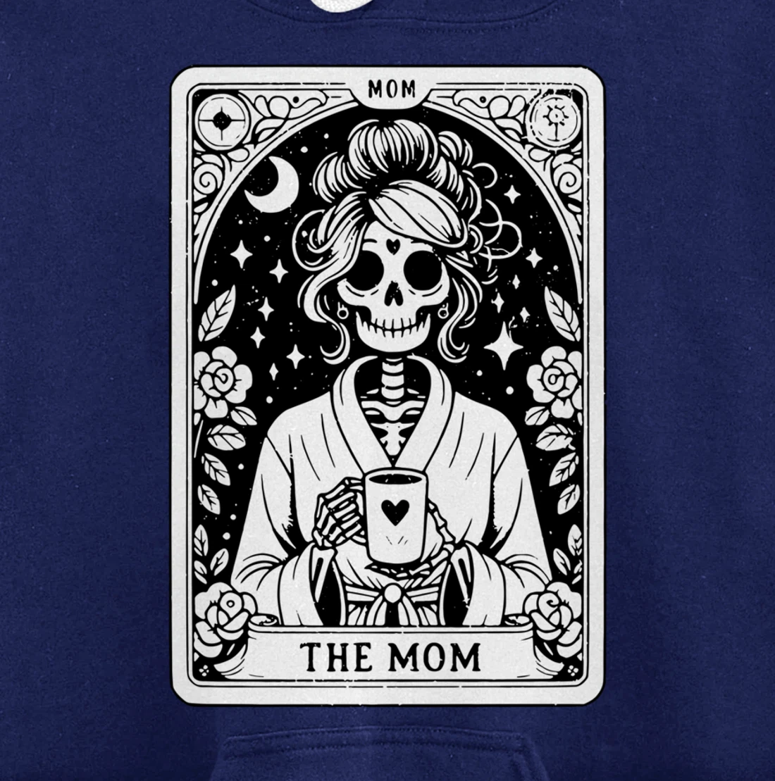 The Mom, Tarot Card, Skeleton Mom, Celestial Mama - On Back Pullover Hoodie
