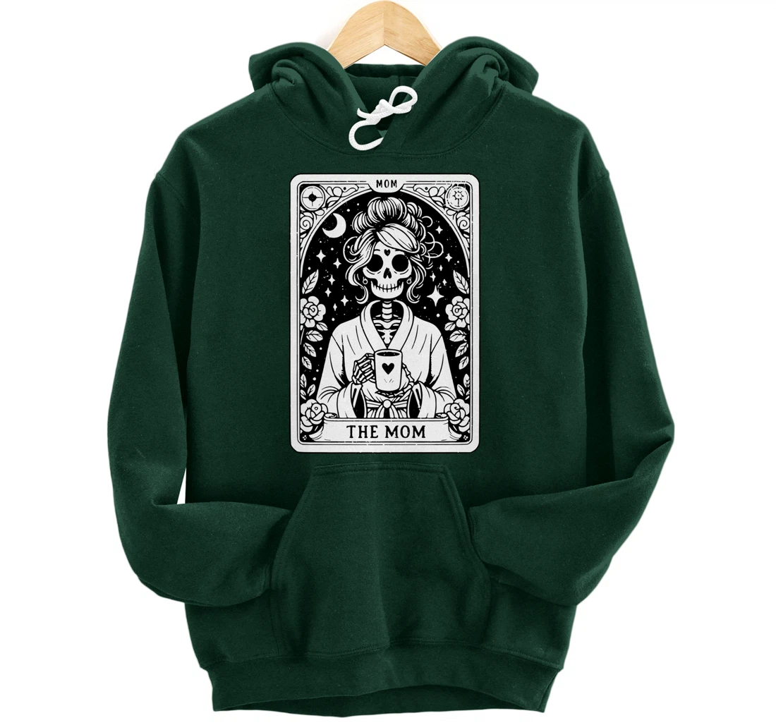 The Mom, Tarot Card, Skeleton Mom, Celestial Mama - On Back Pullover Hoodie