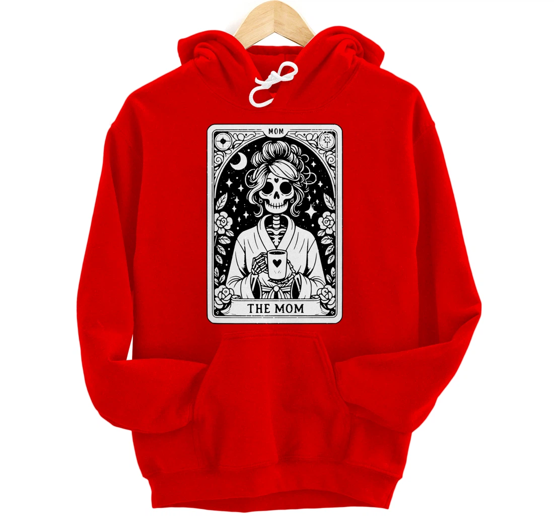 The Mom, Tarot Card, Skeleton Mom, Celestial Mama - On Back Pullover Hoodie