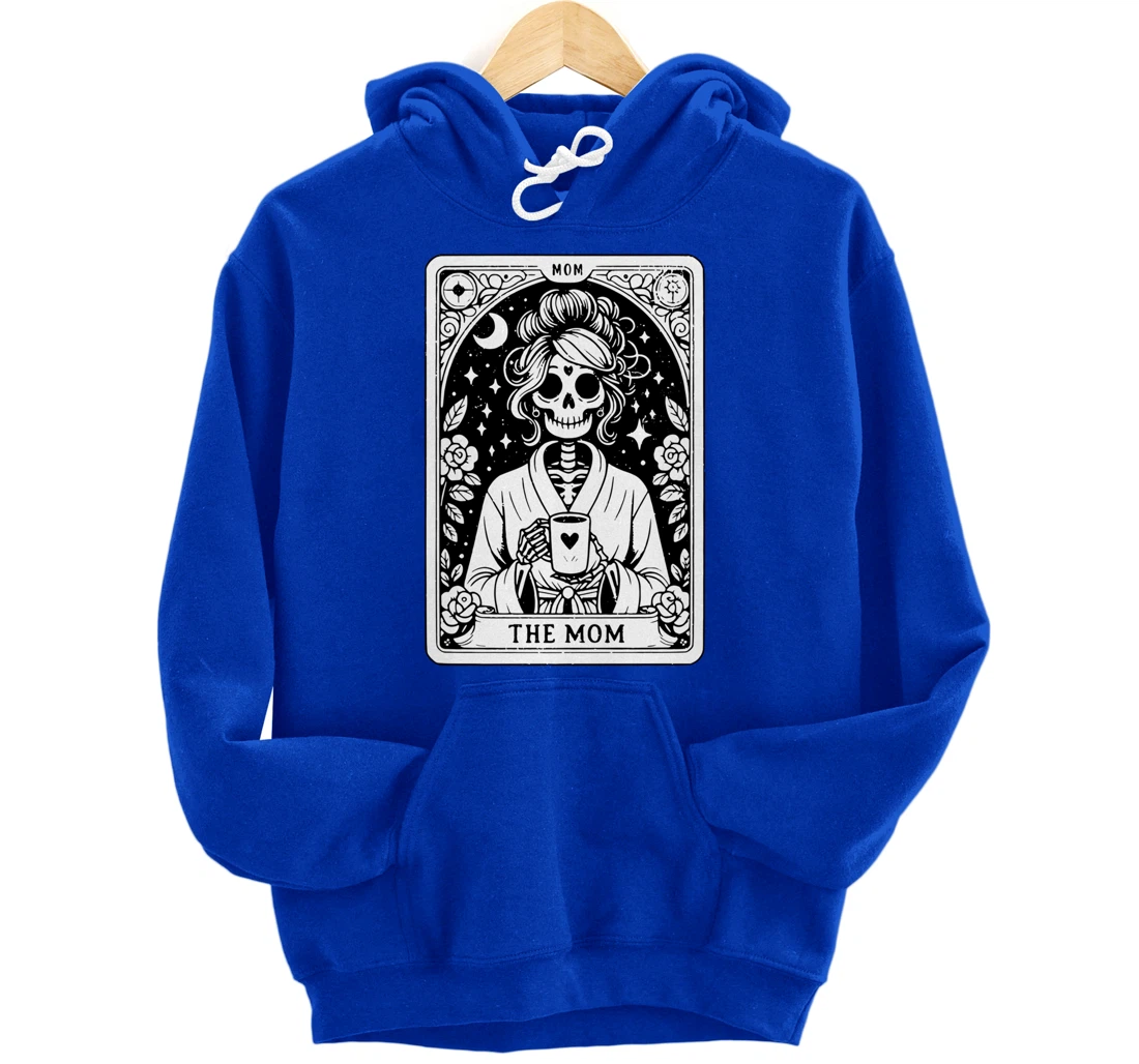 The Mom, Tarot Card, Skeleton Mom, Celestial Mama - On Back Pullover Hoodie