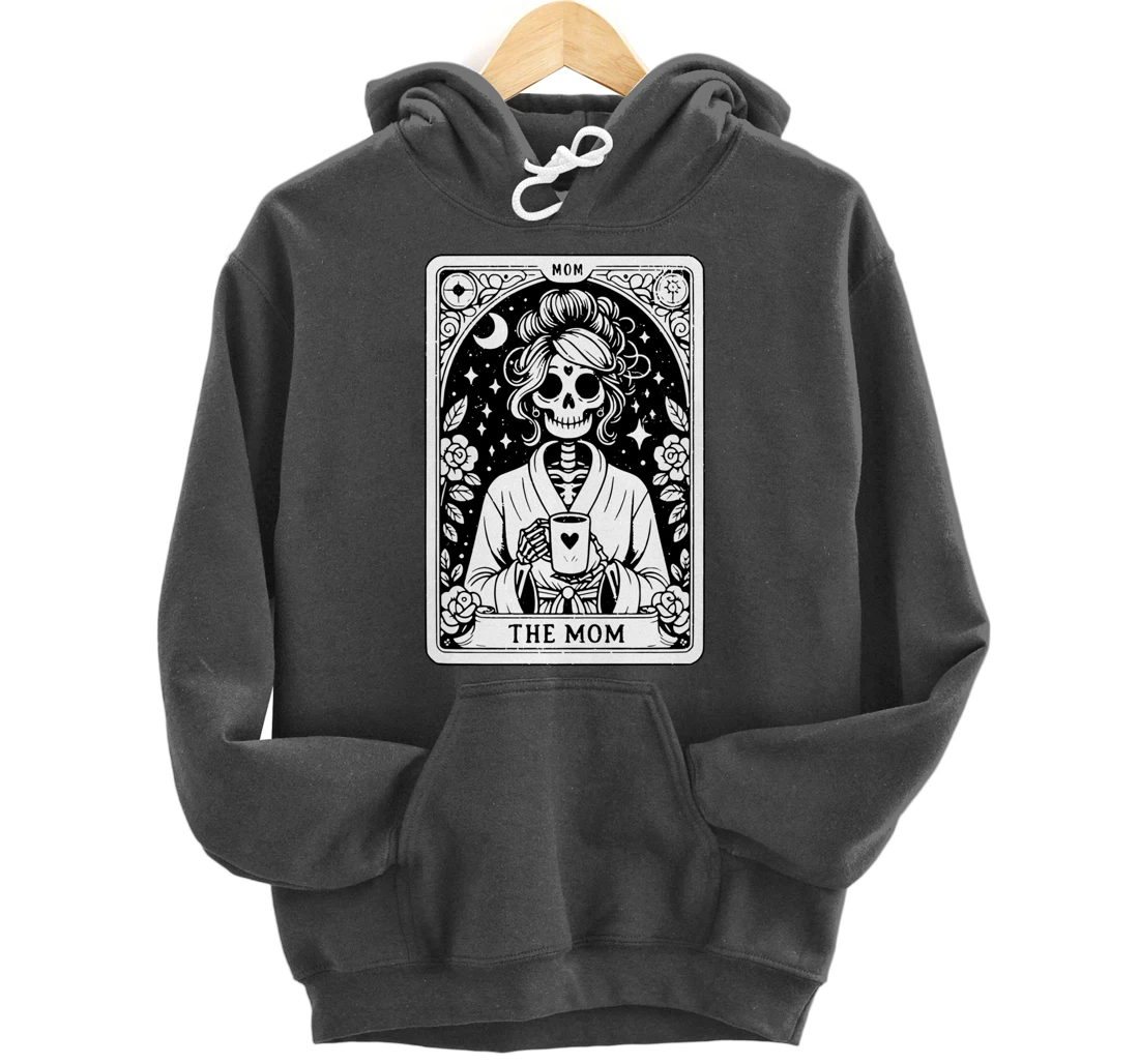 The Mom, Tarot Card, Skeleton Mom, Celestial Mama - On Back Pullover Hoodie