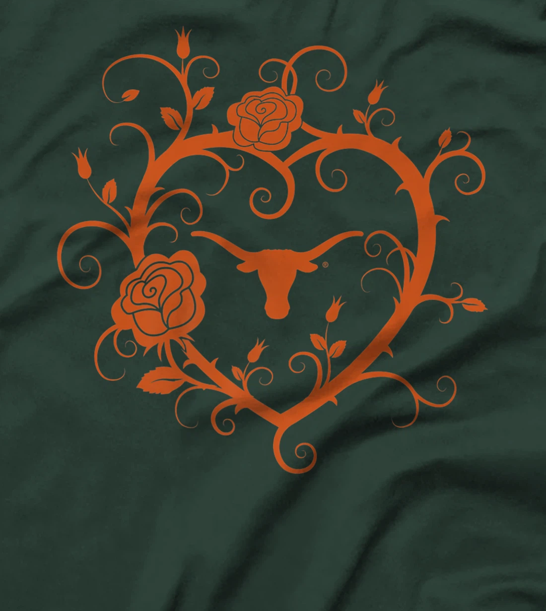 Texas Longhorns Heart Roses - Apparel Premium T-Shirt
