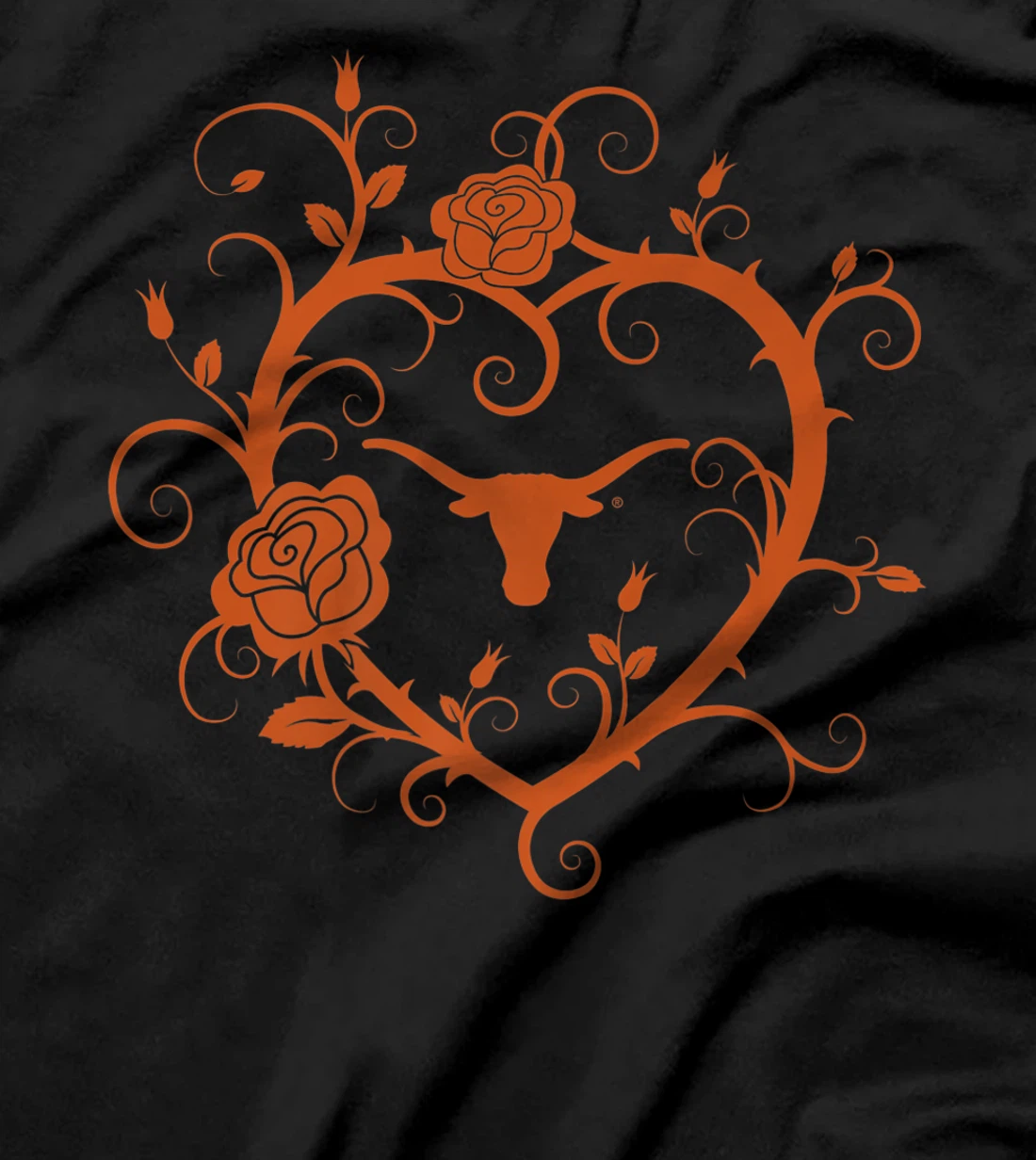 Texas Longhorns Heart Roses - Apparel Premium T-Shirt