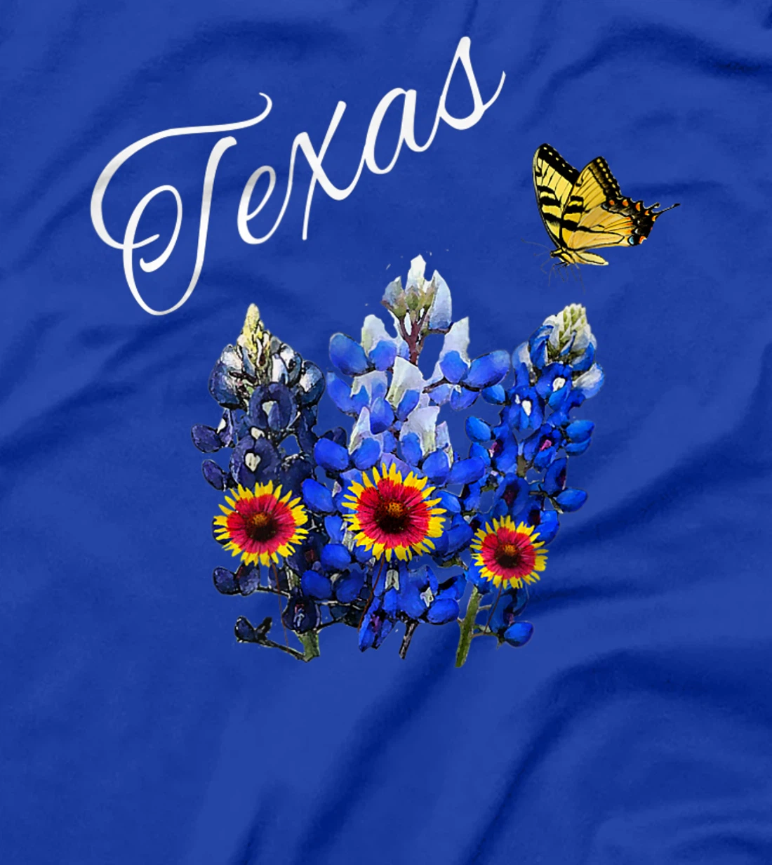 Texas Wildflower Butterfly Home State Bluebonnet Gift Design T-Shirt