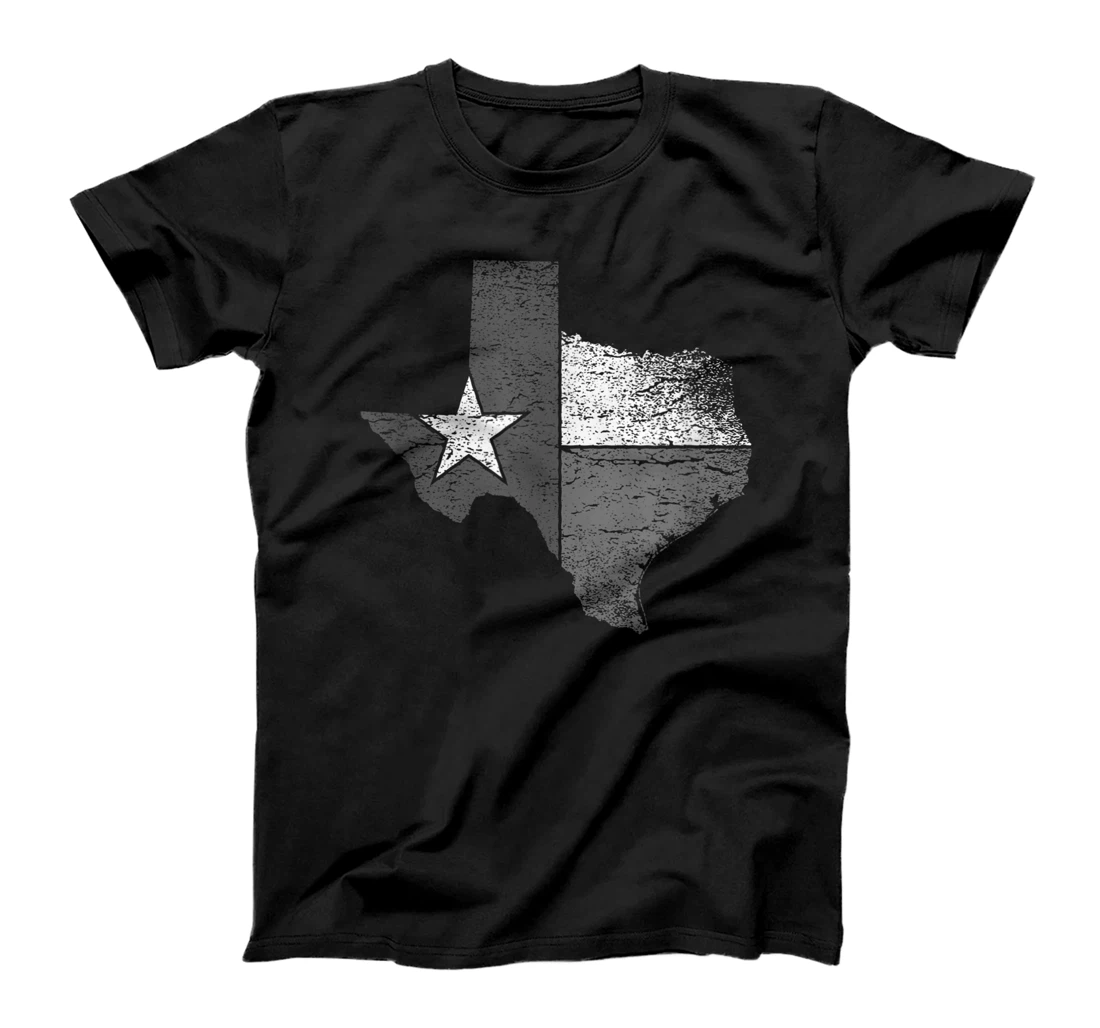 Texas Tshirt Women Men | Texas State Flag Map Black & White T-Shirt